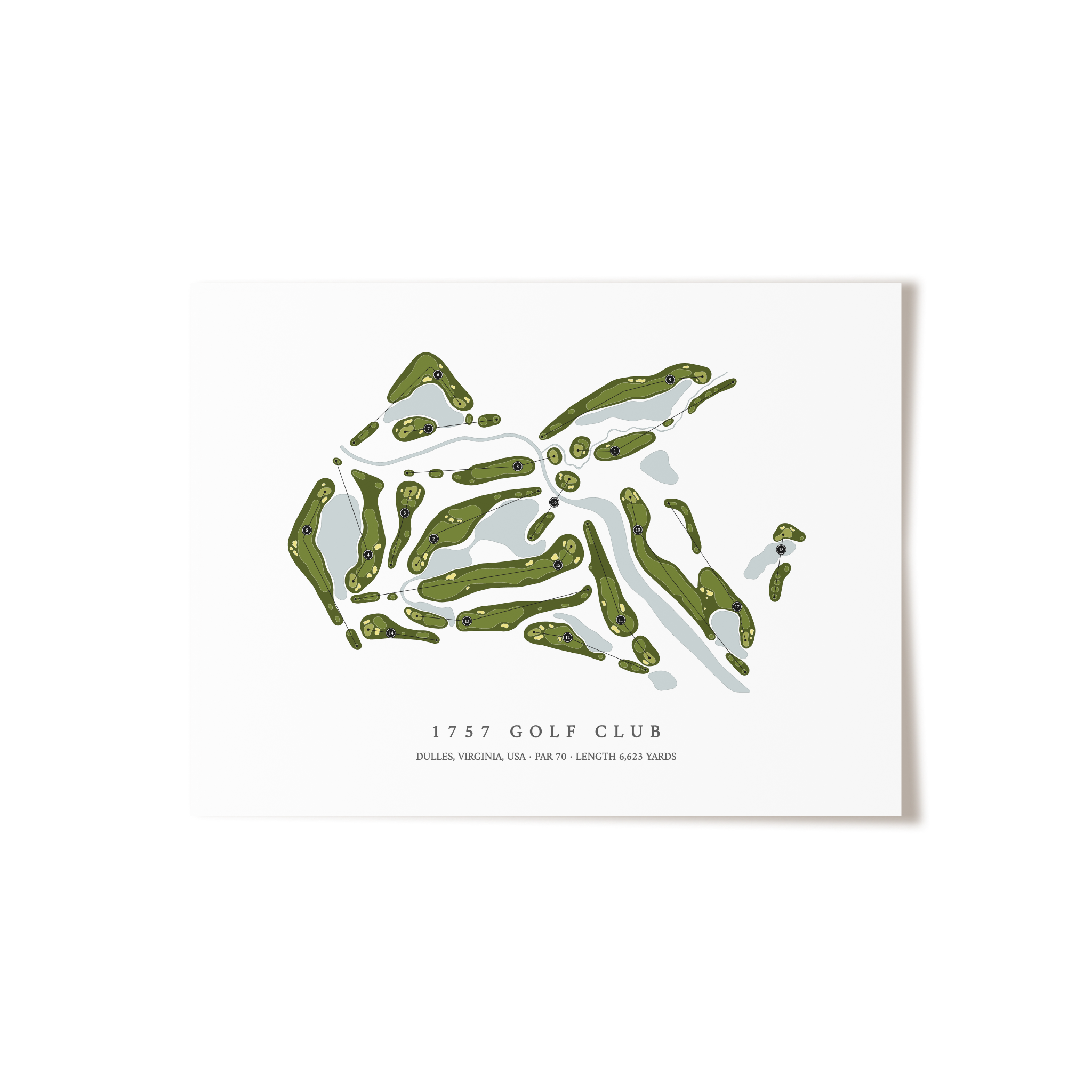 1757 Golf Club | Golf Course Map | Unframed