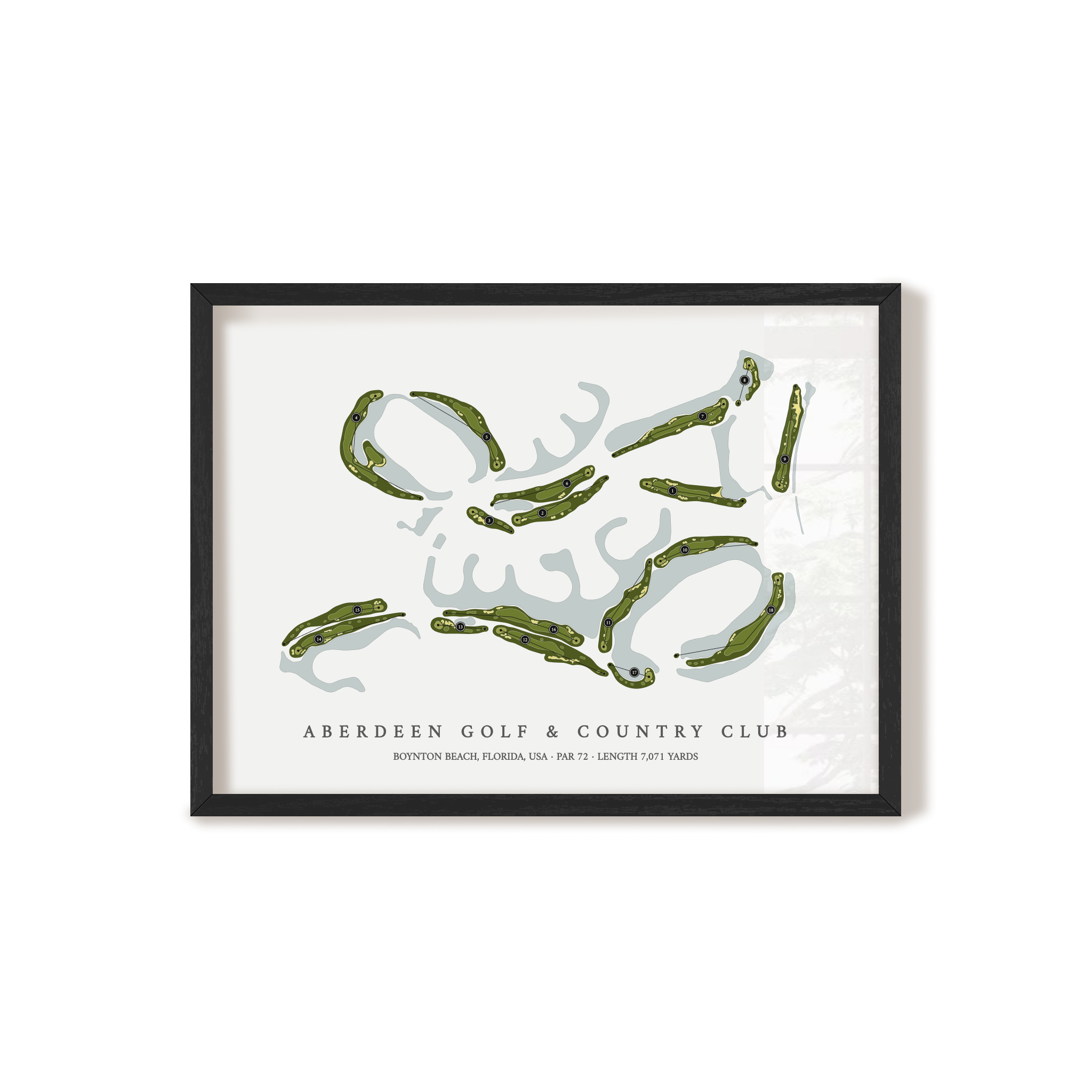 Aberdeen Golf & Country Club | Golf Course Print | Black Frame