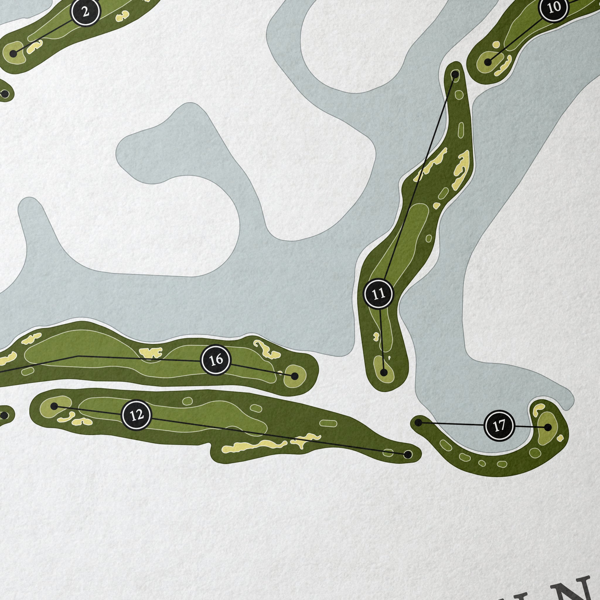 Aberdeen Golf & Country Club | Golf Course Print | Close Up