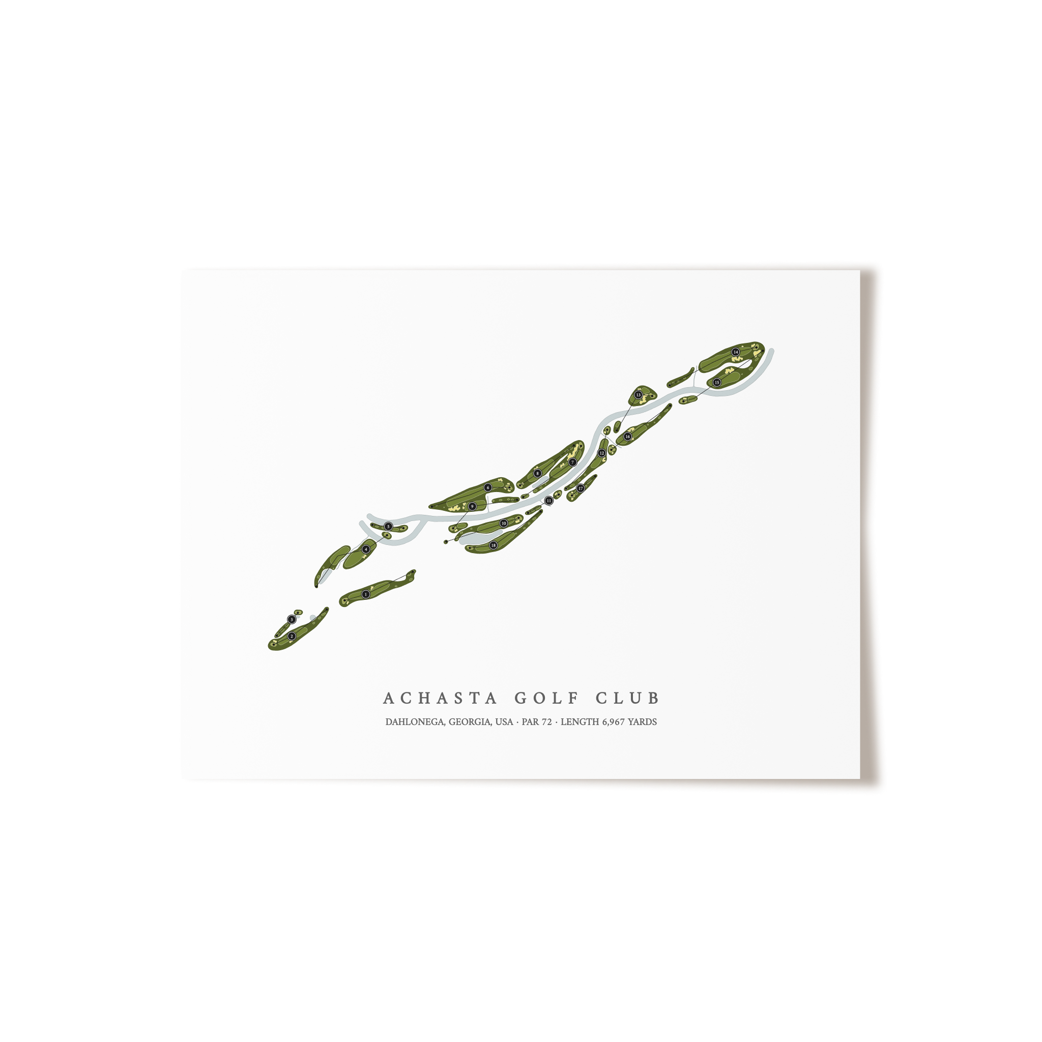 Achasta Golf Club | Golf Course Map | Unframed
