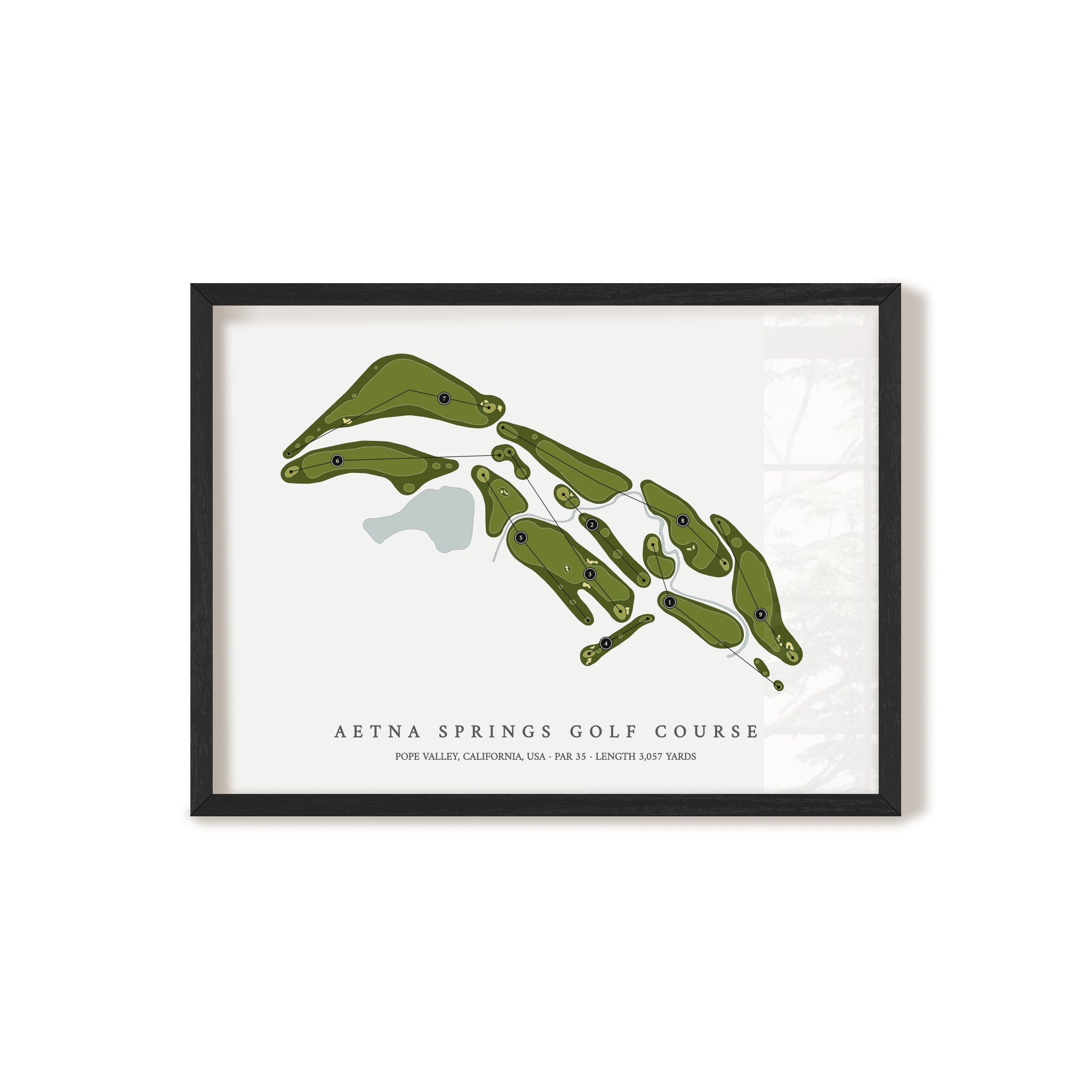 Aetna Springs Golf Course | Golf Course Map | Black Frame