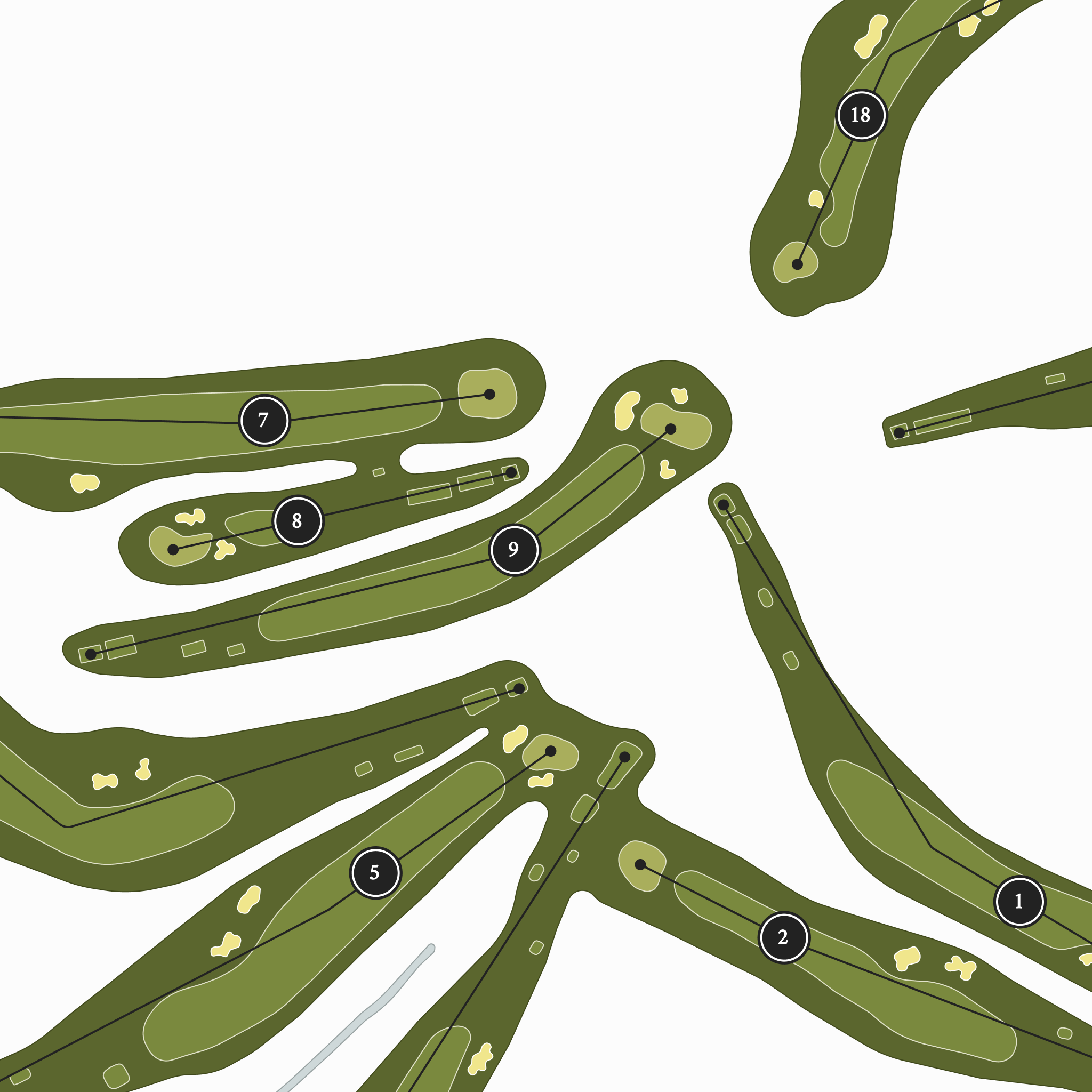 Alamance Country Club | Golf Course Map | Close Up