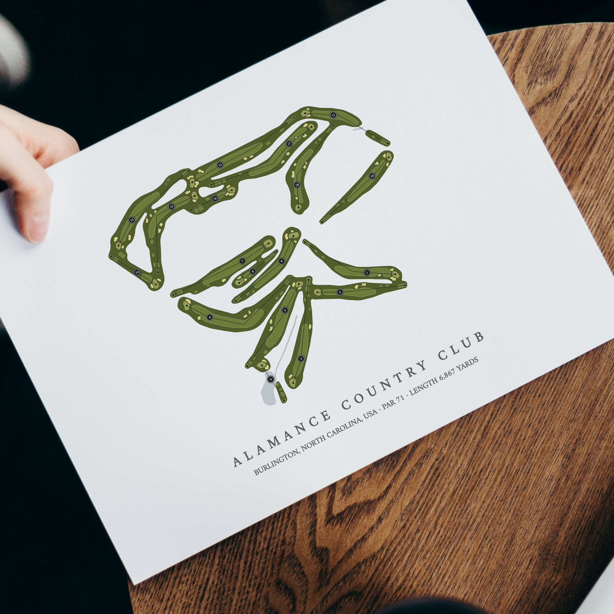 Alamance Country Club | Golf Course Map | With Laptop