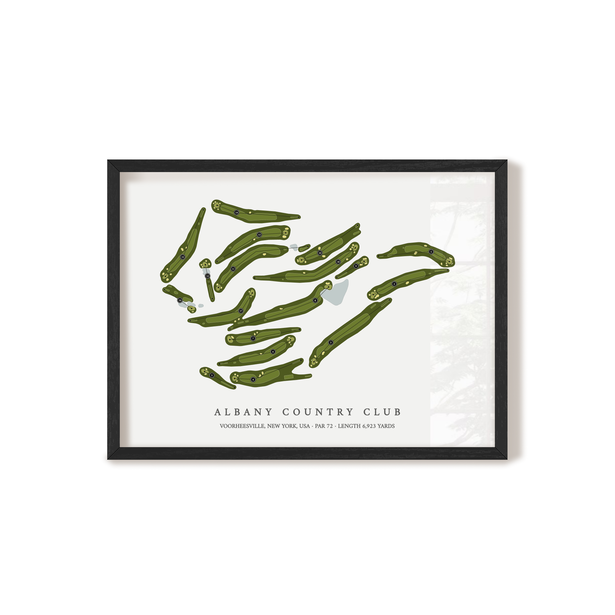 Albany Country Club | Golf Course Map | Black Frame