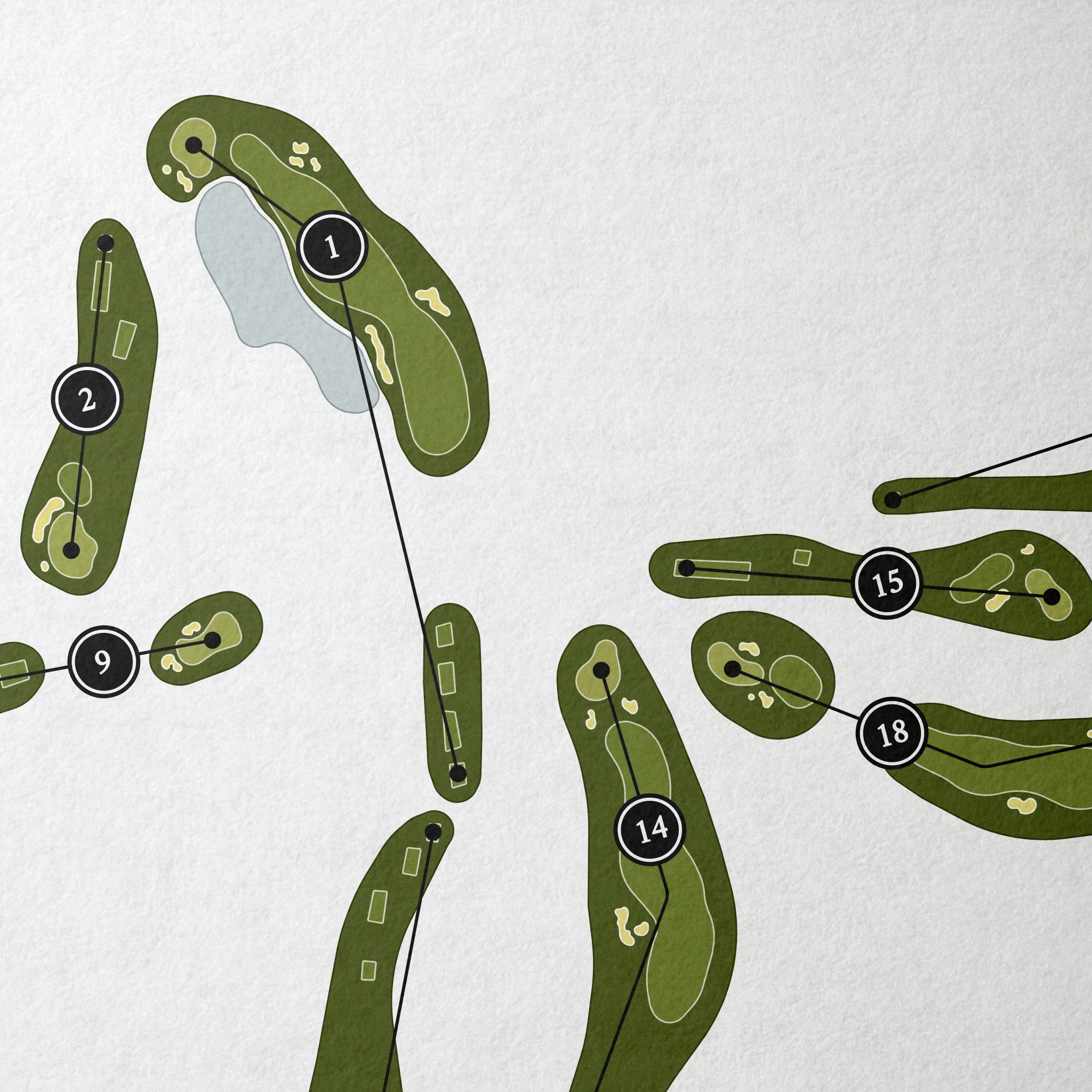 Aldarra Golf Club | Golf Course Print | Close Up