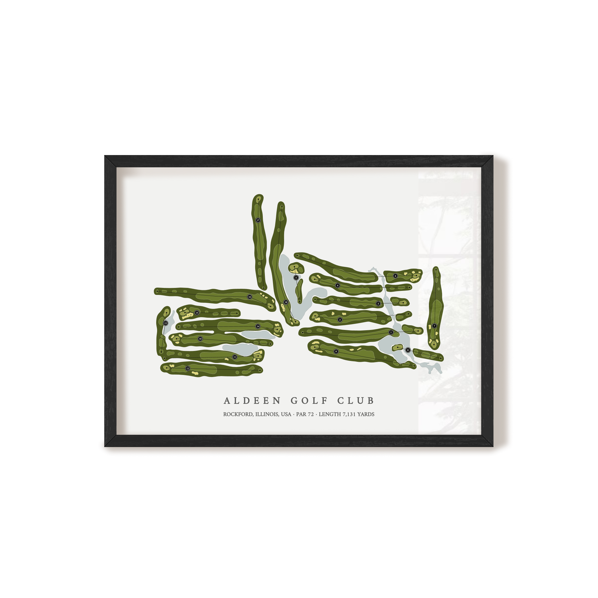 Aldeen Golf Club | Golf Course Map | Black Frame