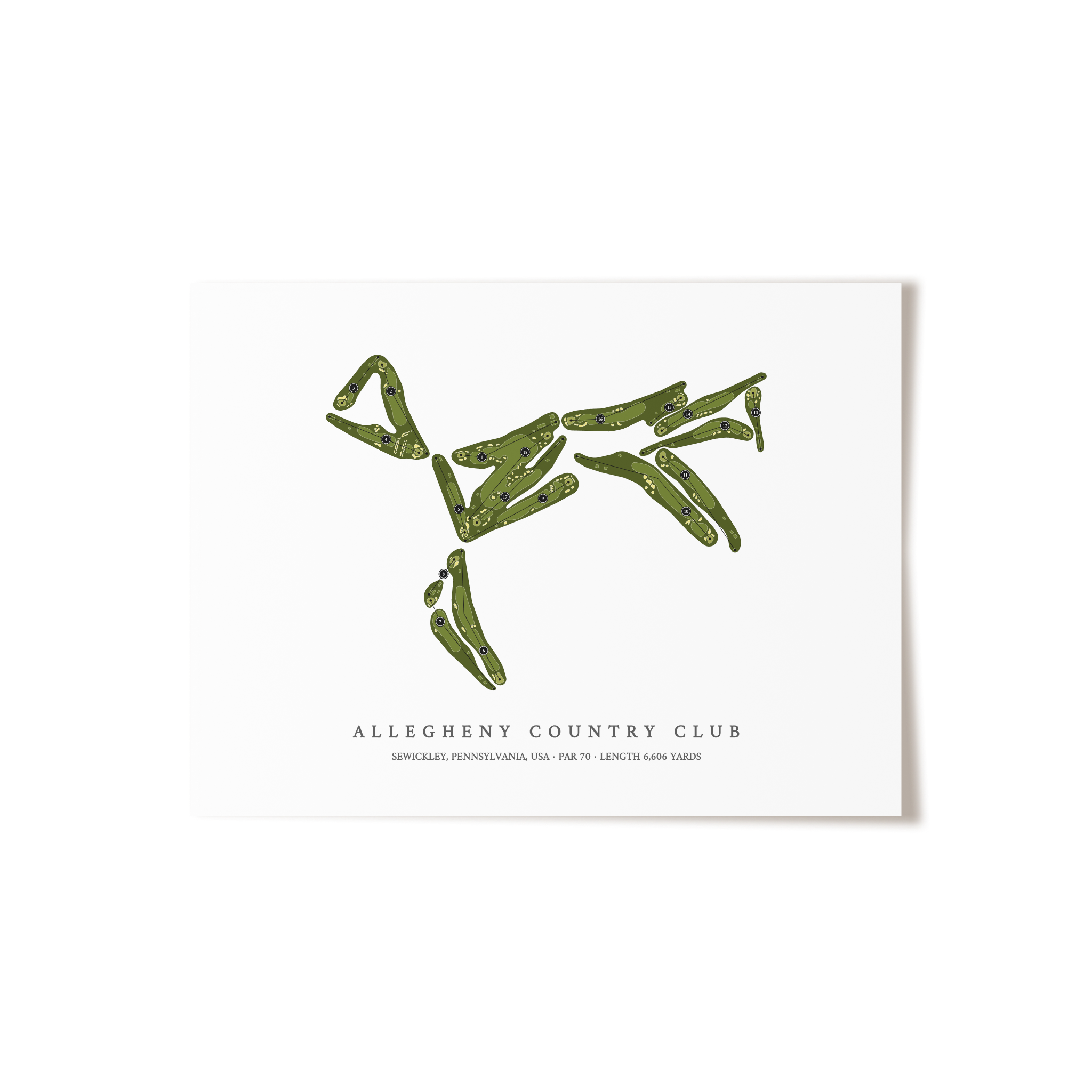 Allegheny Country Club | Golf Course Map | Unframed