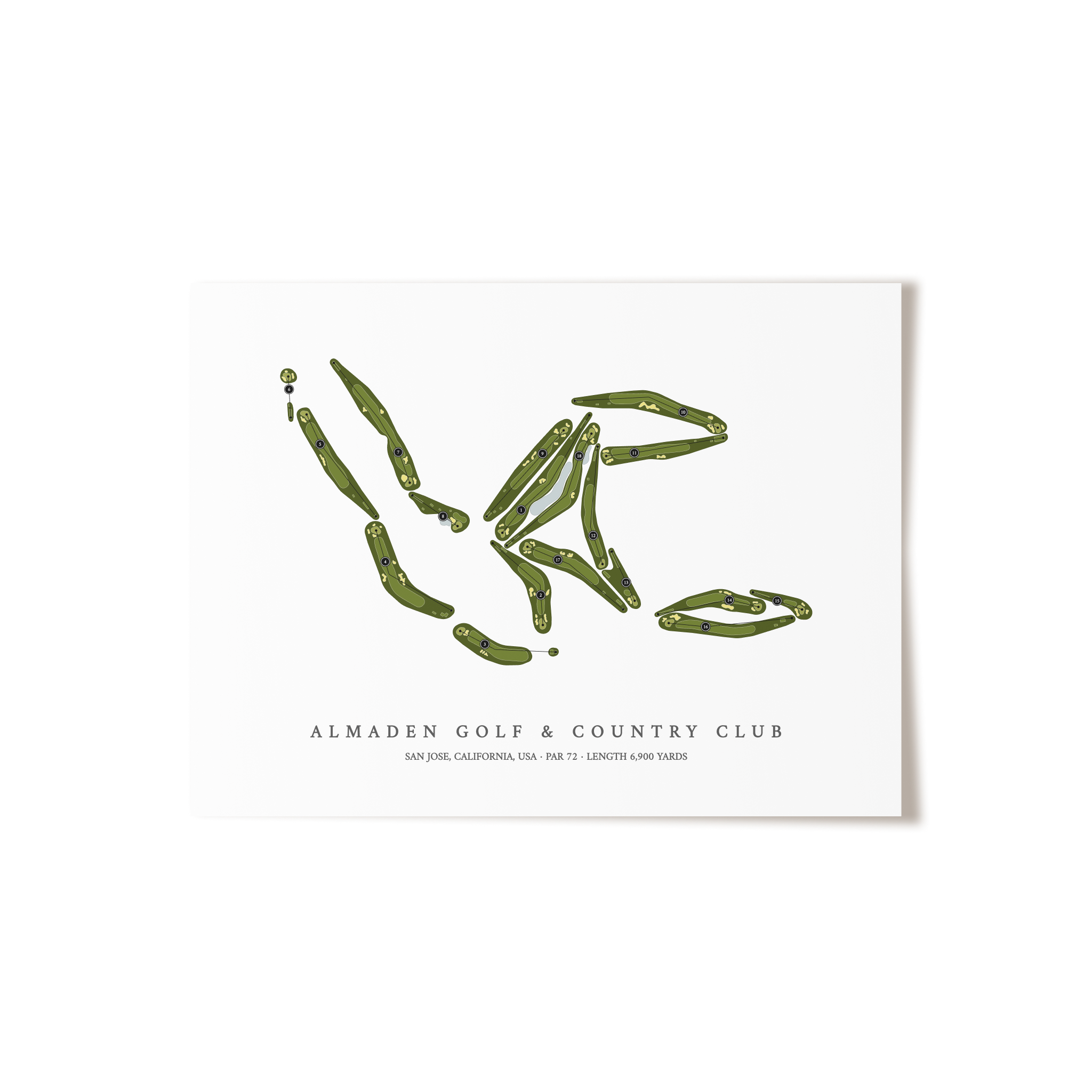 Almaden Golf & Country Club | Golf Course Map | Unframed