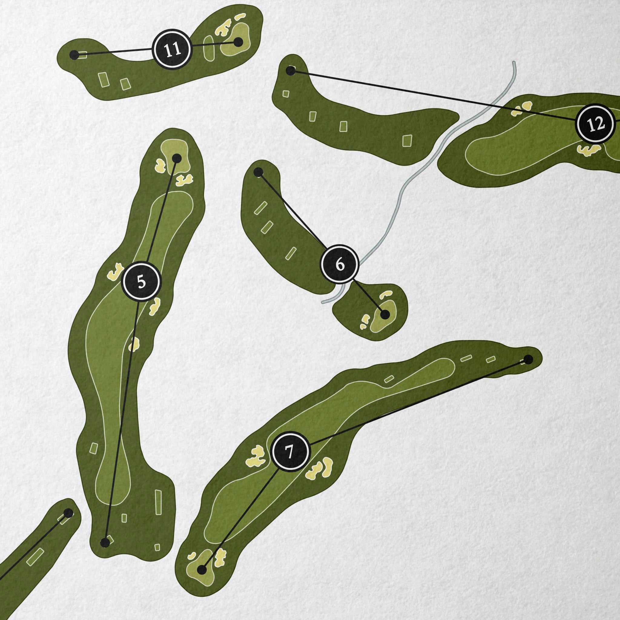 Alotian Golf Club | Golf Course Print | Close Up