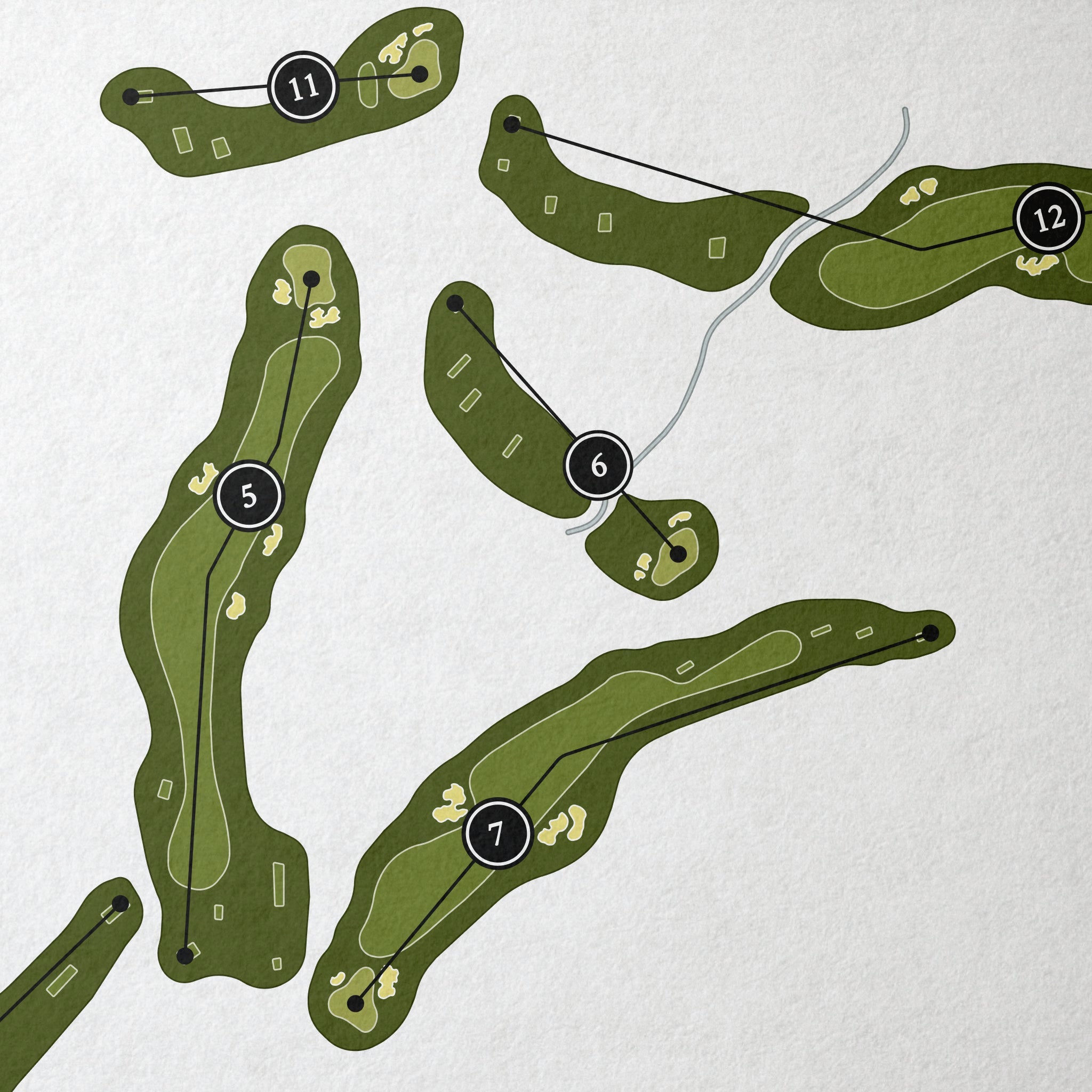 Alotian Golf Club | Golf Course Print | Close Up