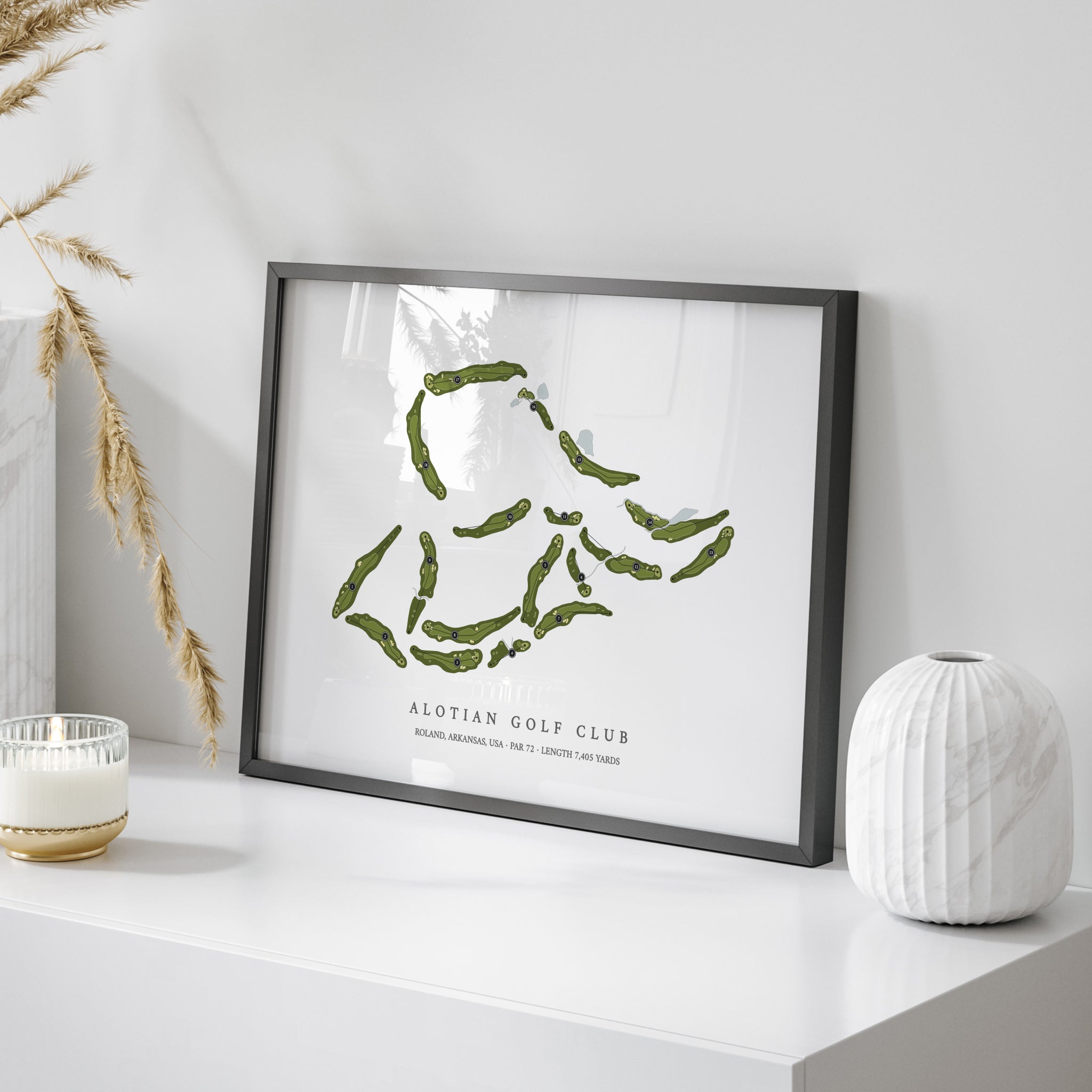 Alotian Golf Club | Golf Course Print | On Table