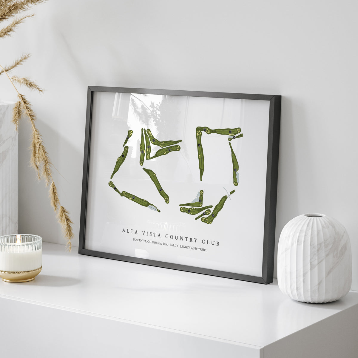 Alta Vista Country Club | Golf Course Print | On Table