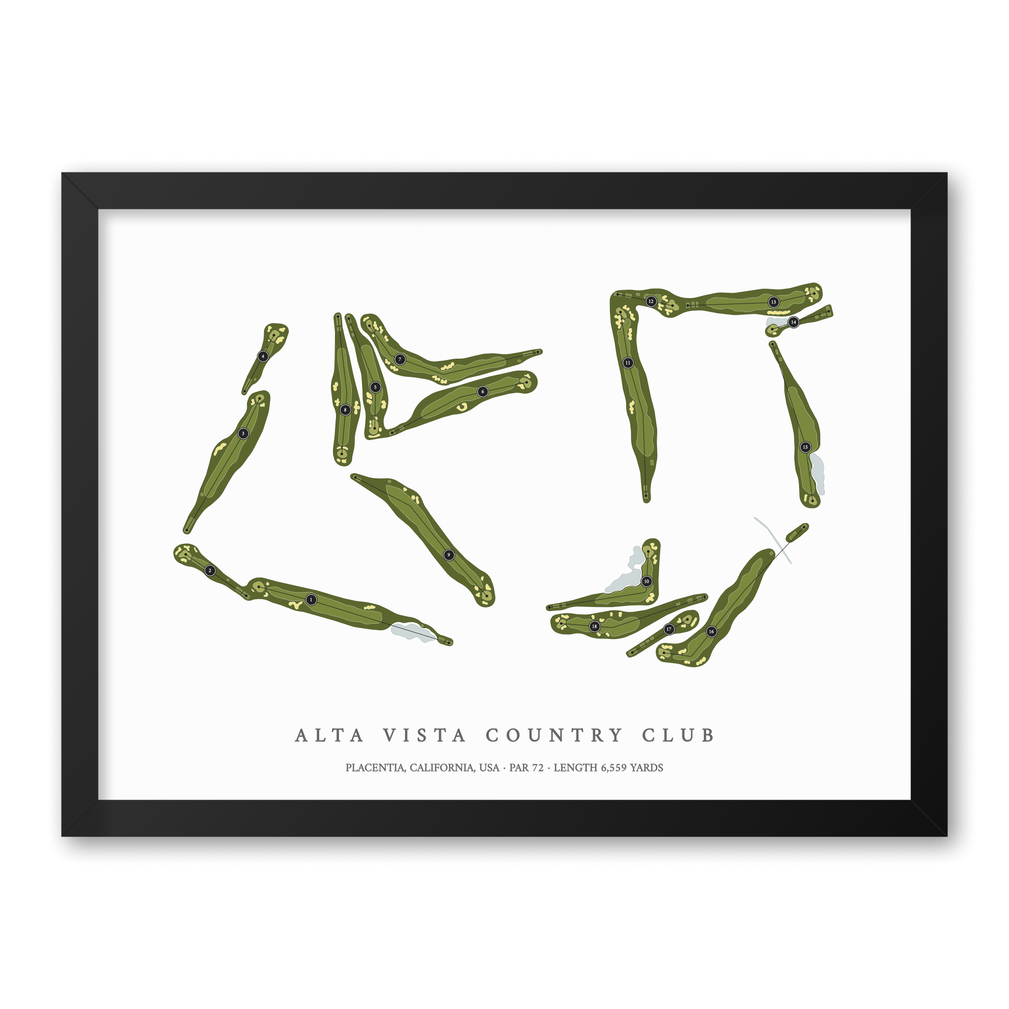 Alta Vista Country Club | Golf Course Print | Black Frame