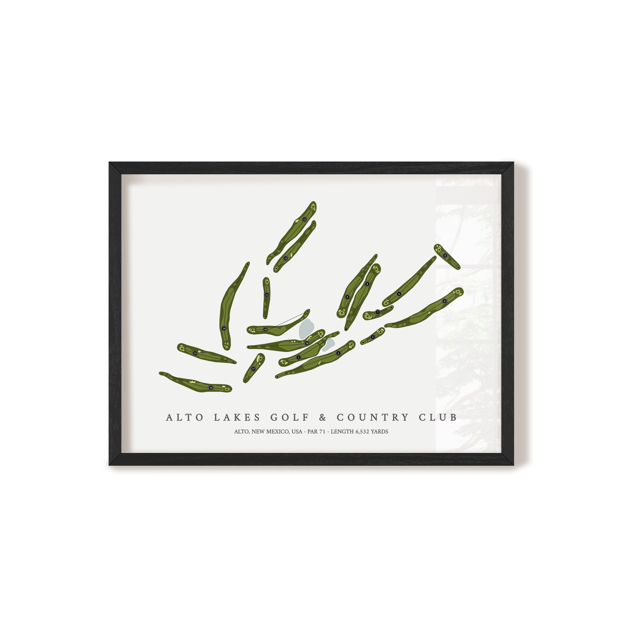 Alto Lakes Golf & Country Club | Golf Course Map | Black Frame