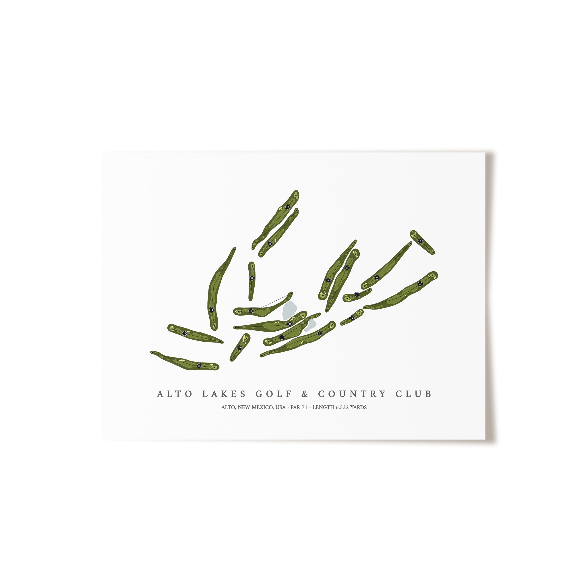 Alto Lakes Golf & Country Club | Golf Course Map | Unframed