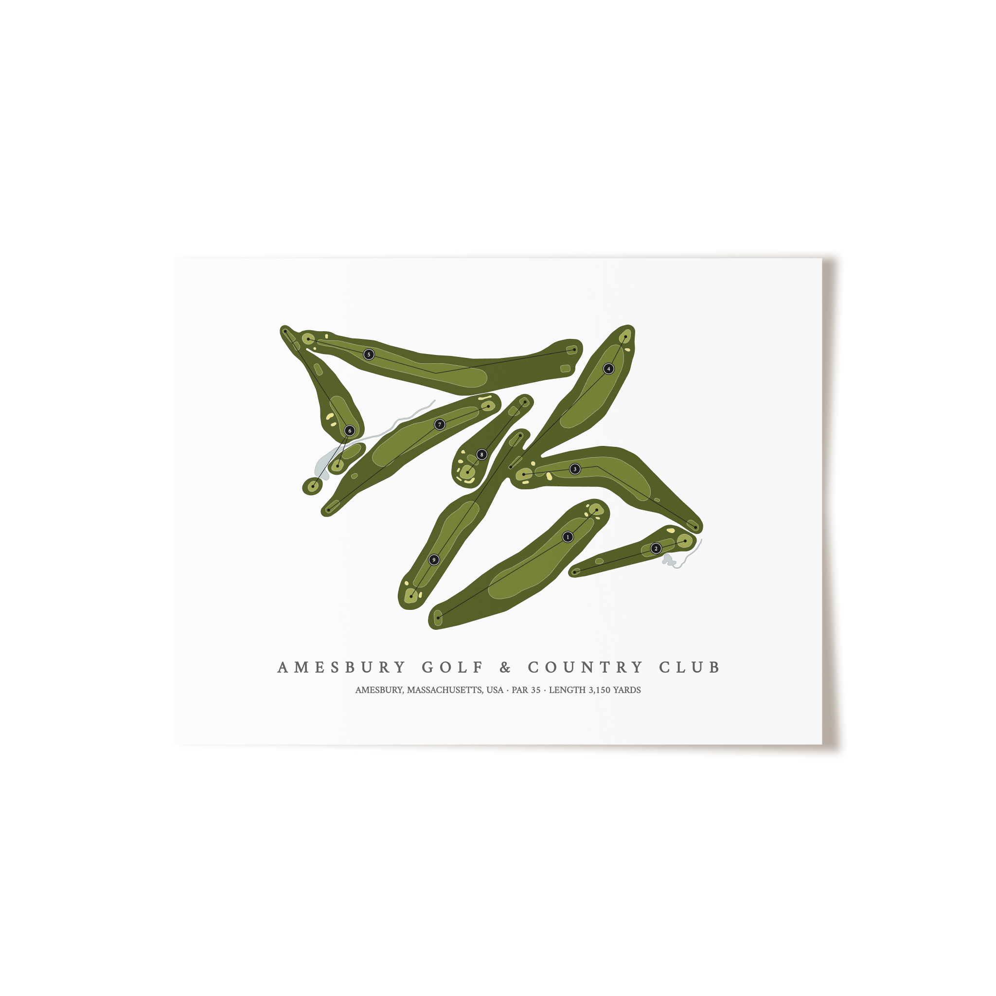 Amesbury Golf & Country Club | Golf Course Map | Unframed