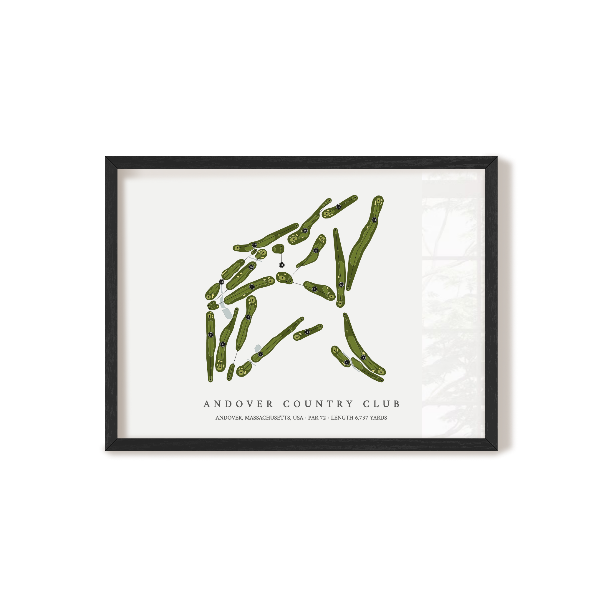 Andover Country Club | Golf Course Map | Black Frame