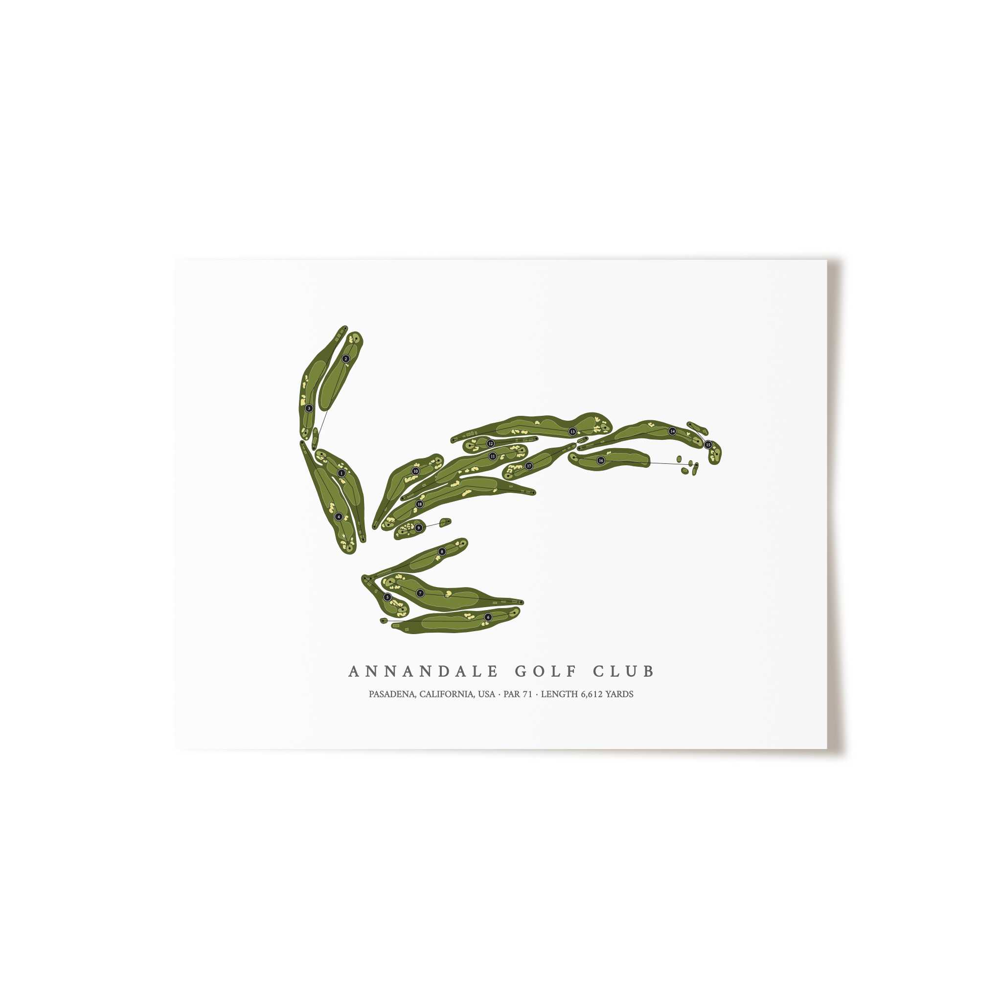 Annandale Golf Club | Golf Course Map | Unframed