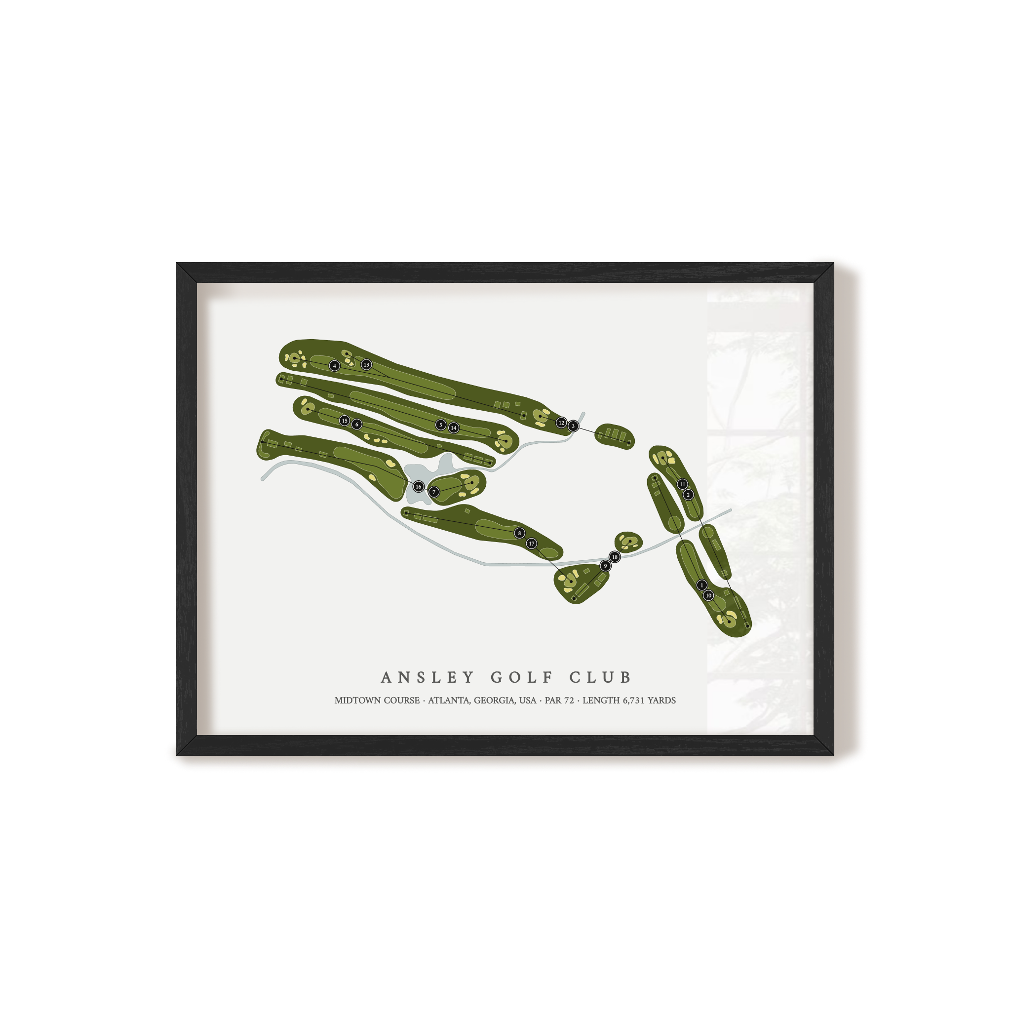 Ansley Golf Club - Midtown Course | Golf Course Map | Black+Frame