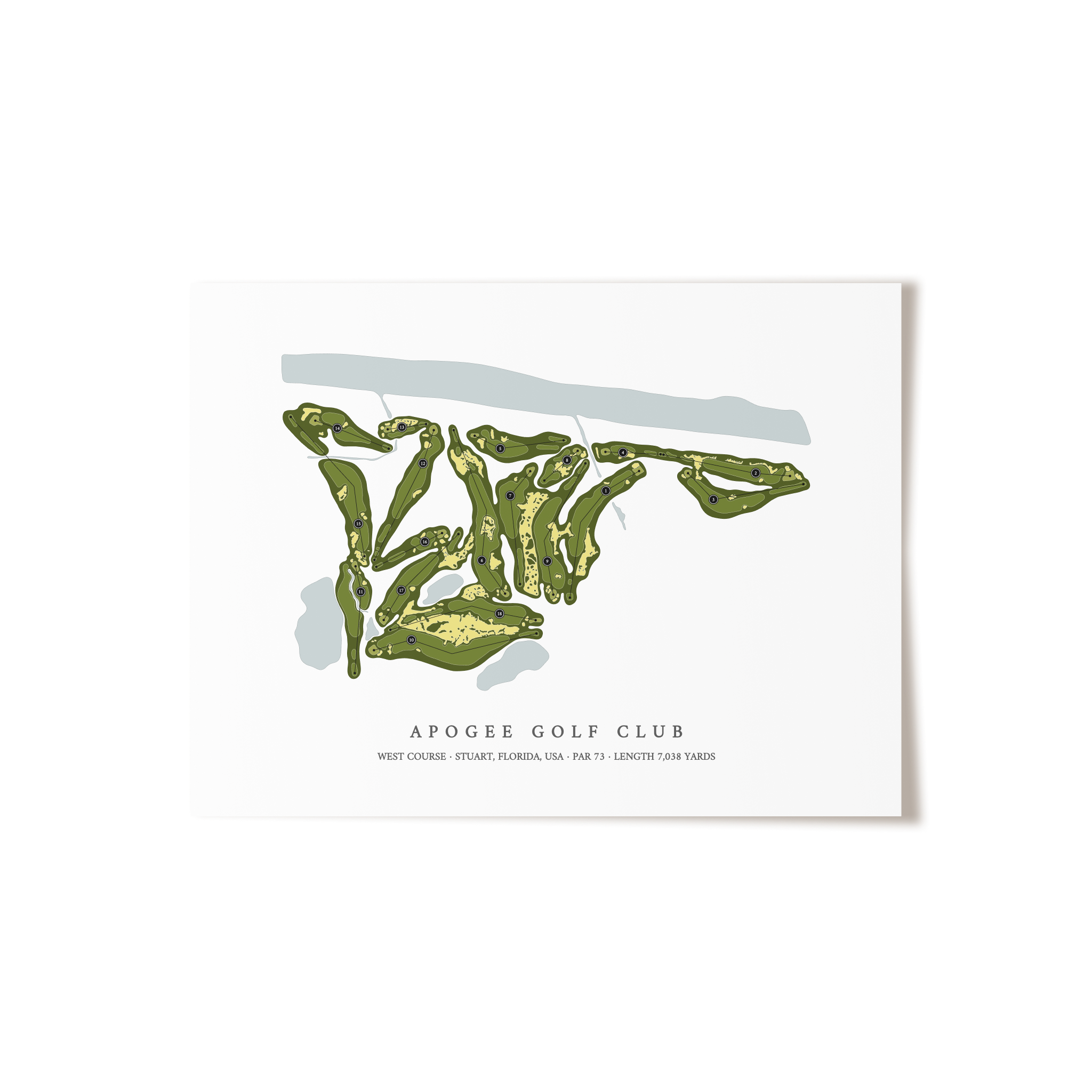 Apogee Golf Club - West Course | Golf Course Map | Unframed