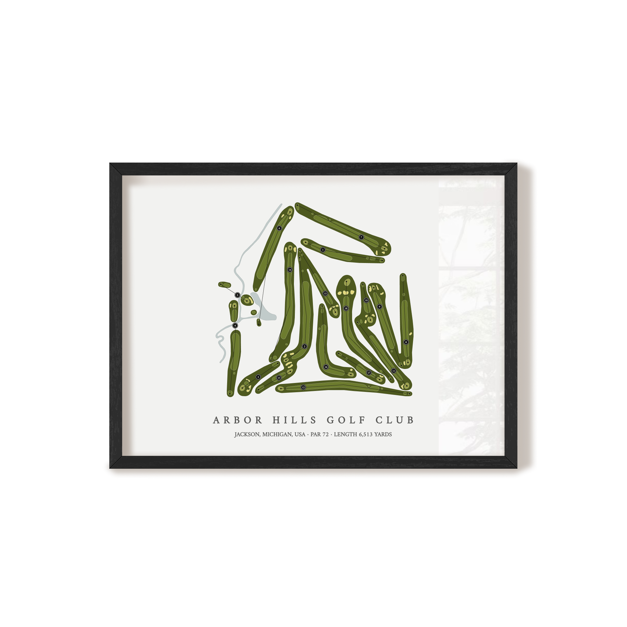 Arbor Hills Golf Club | Golf Course Map | Black+Frame