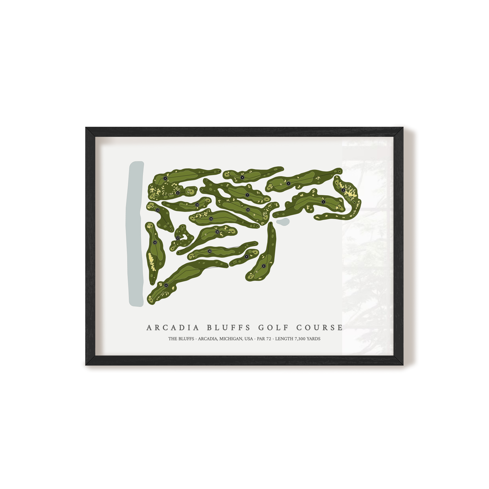 Arcadia Bluffs Golf Course - The Buffs | Golf Course Print | Black Frame