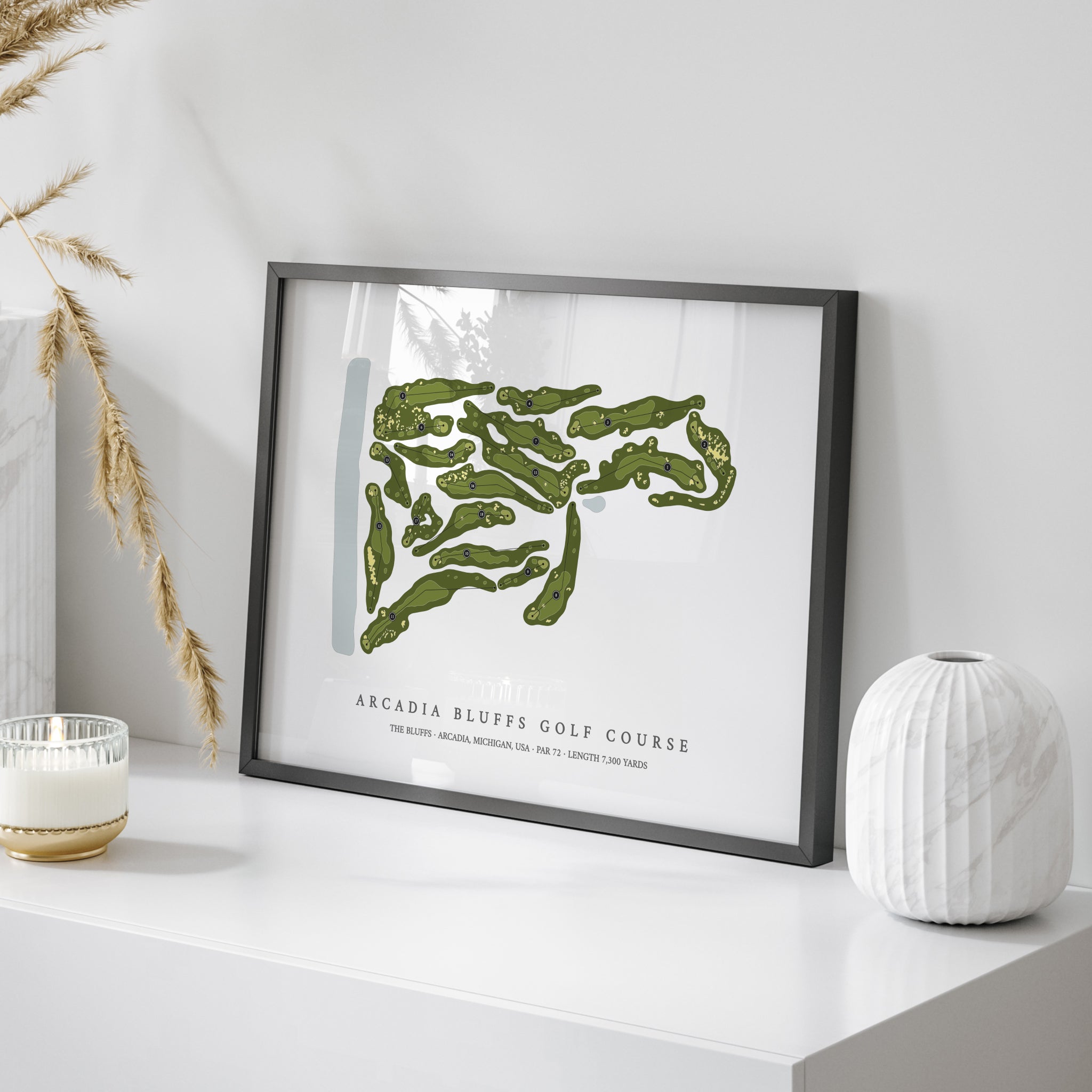 Arcadia Bluffs Golf Course - The Buffs | Golf Course Print | On Table