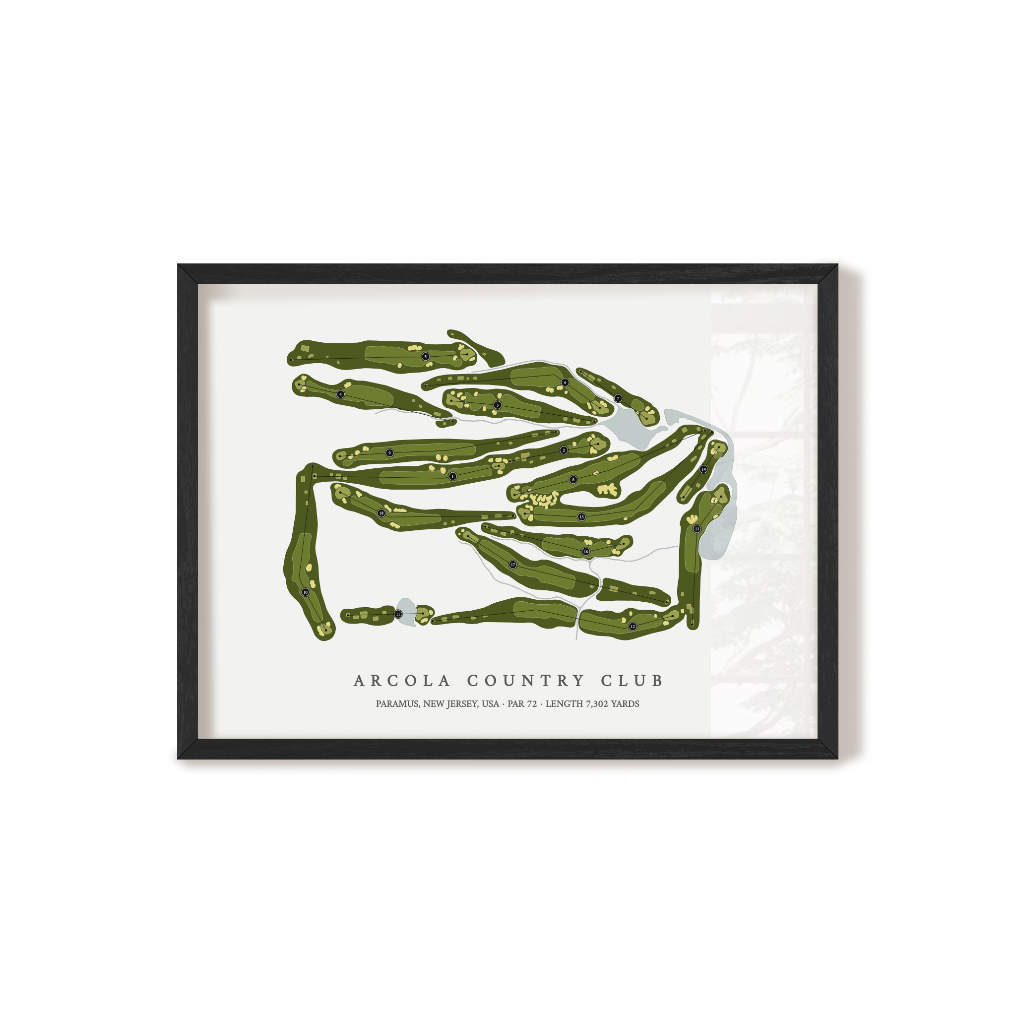 Arcola Country Club | Golf Course Print | Black Frame