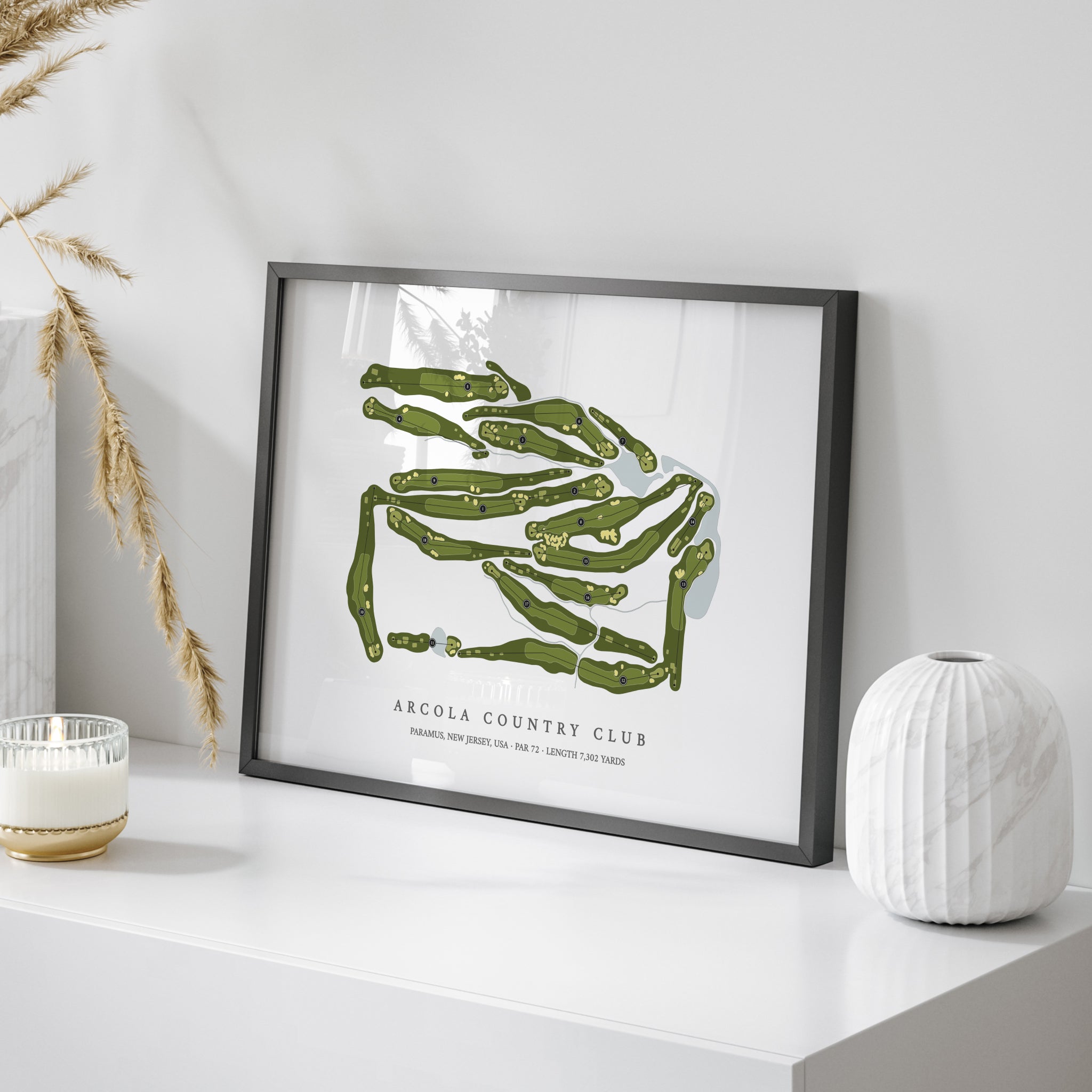 Arcola Country Club | Golf Course Print | On Table