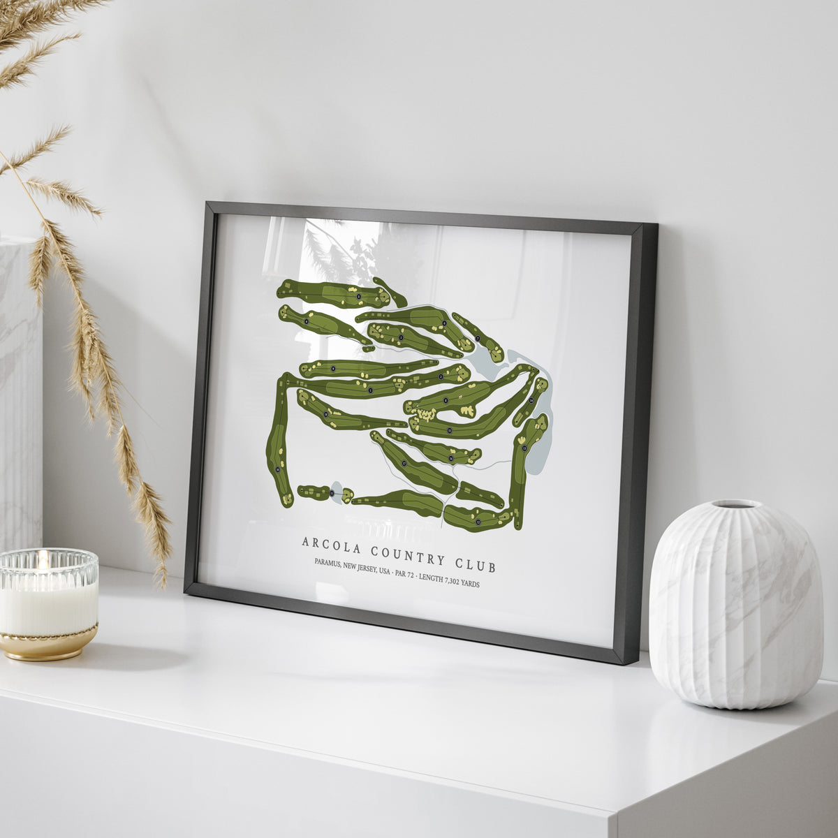 Arcola Country Club | Golf Course Print | On Table