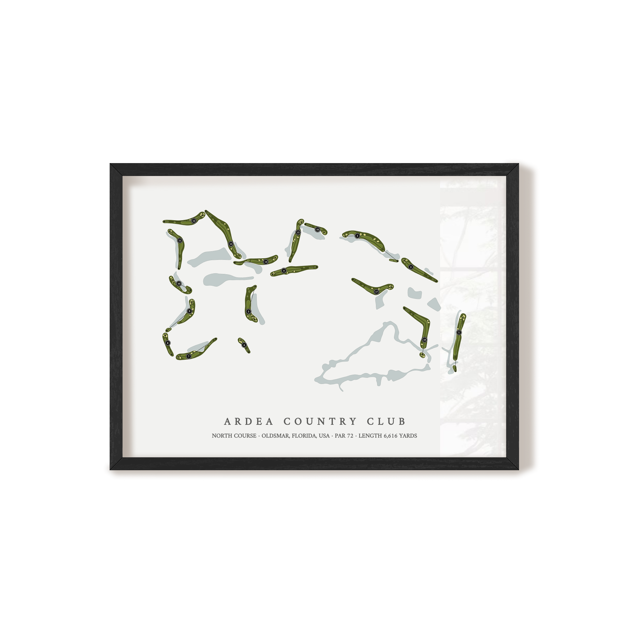 Ardea Country Club - North Course | Golf Course Map | Black Frame