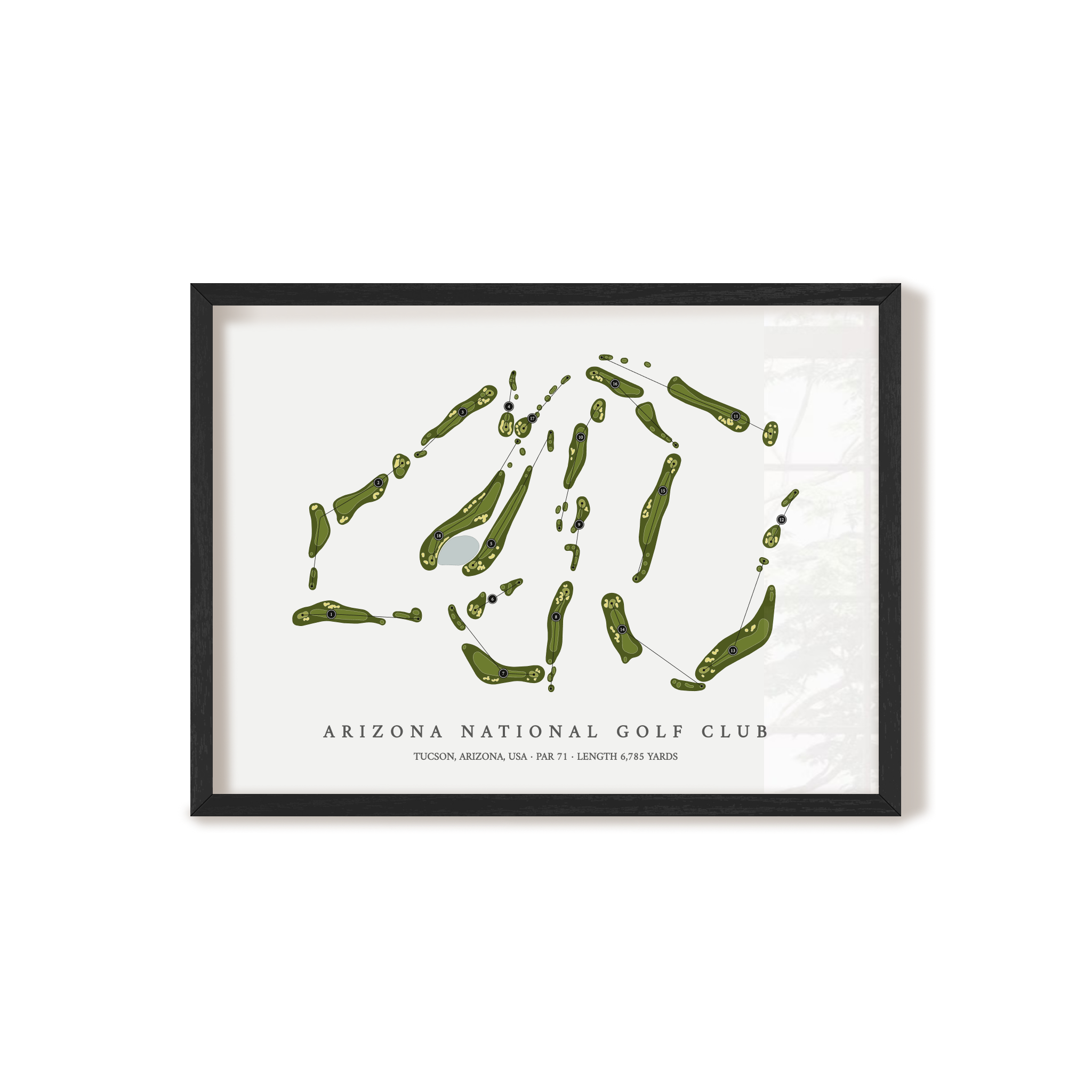 Arizona National Golf Club | Golf Course Map | Black Frame