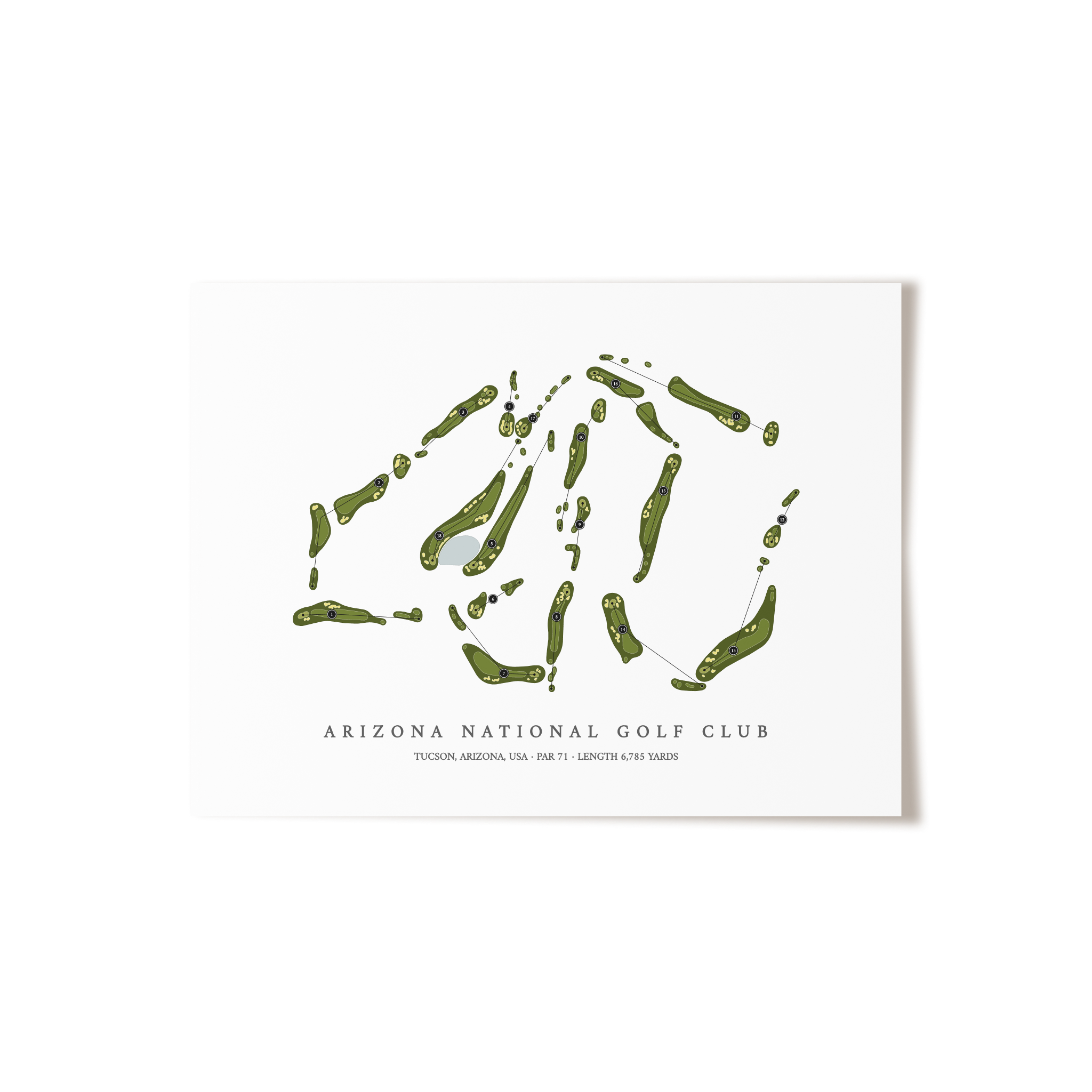Arizona National Golf Club | Golf Course Map | Unframed
