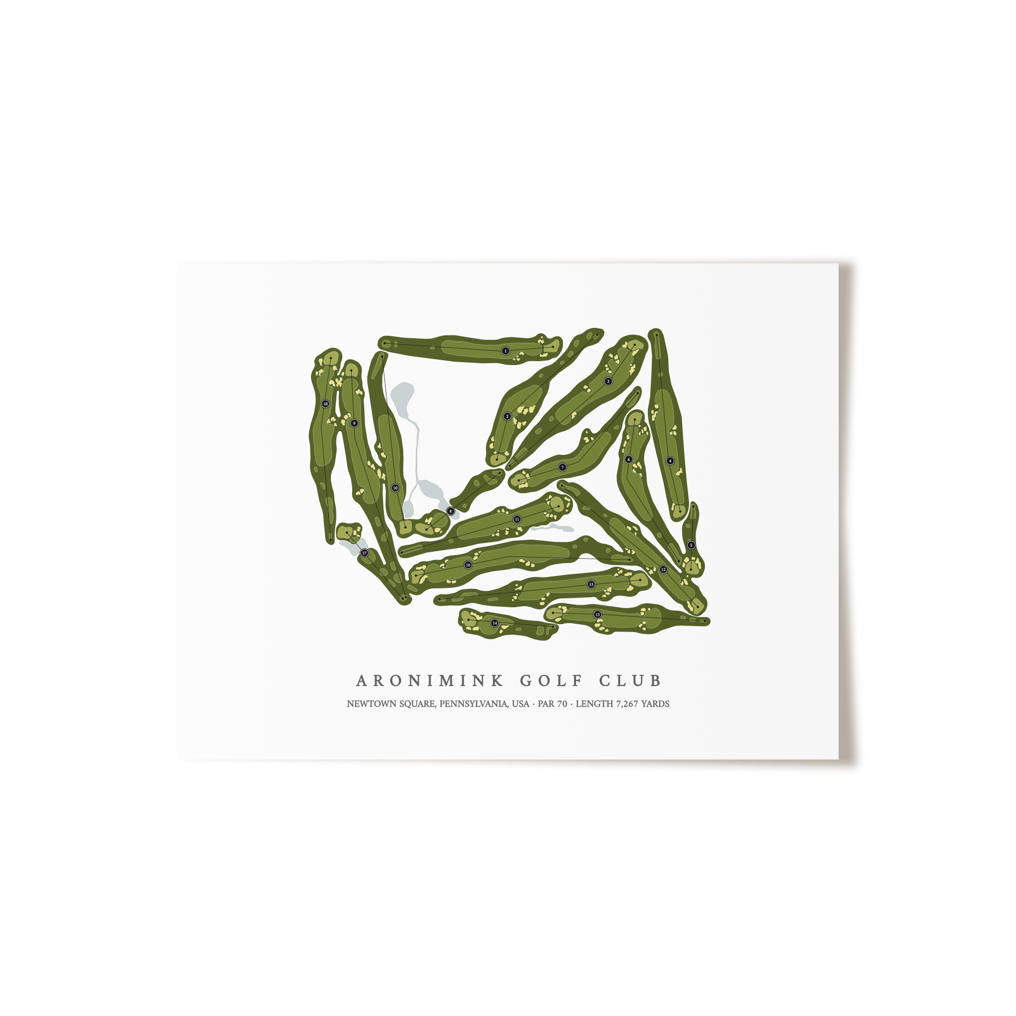 Aronimink Golf Club | Golf Course Print | Unframed