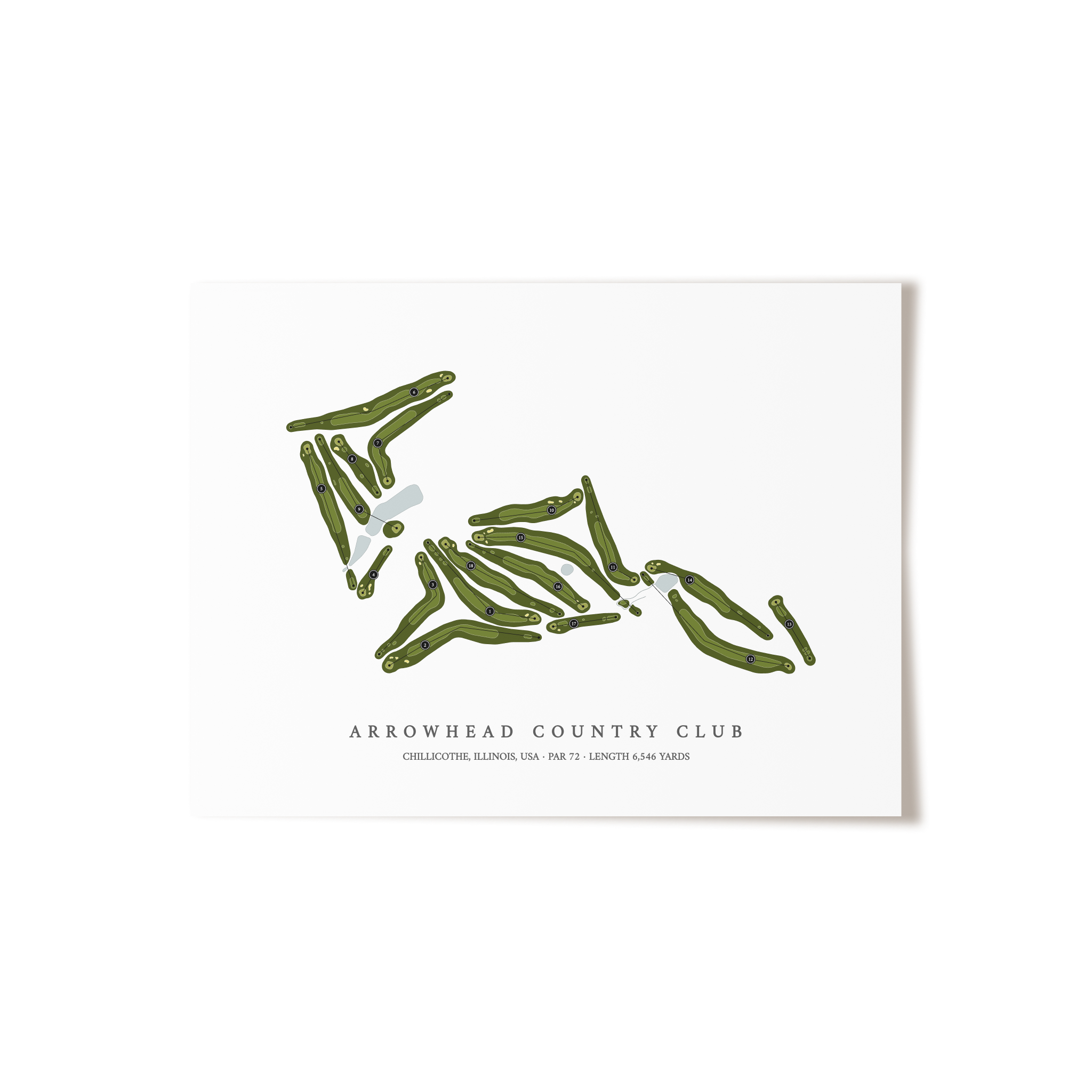 Arrowhead Country Club | Golf Course Map | Unframed