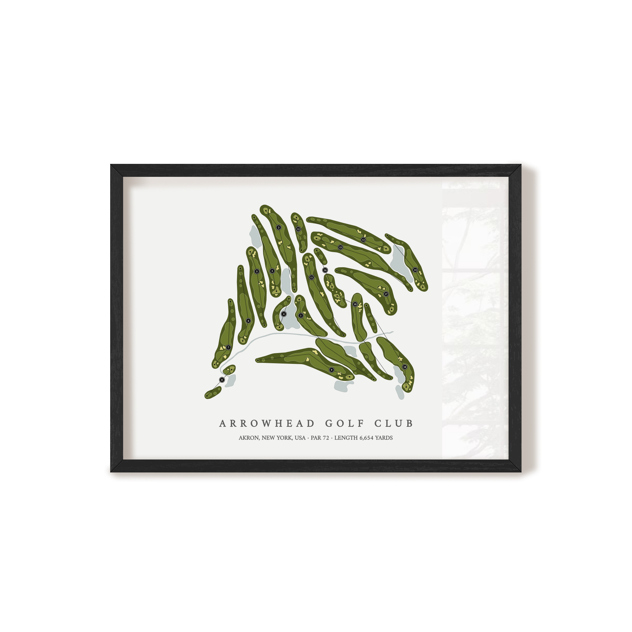 Arrowhead Golf Club | Golf Course Map | Black Frame