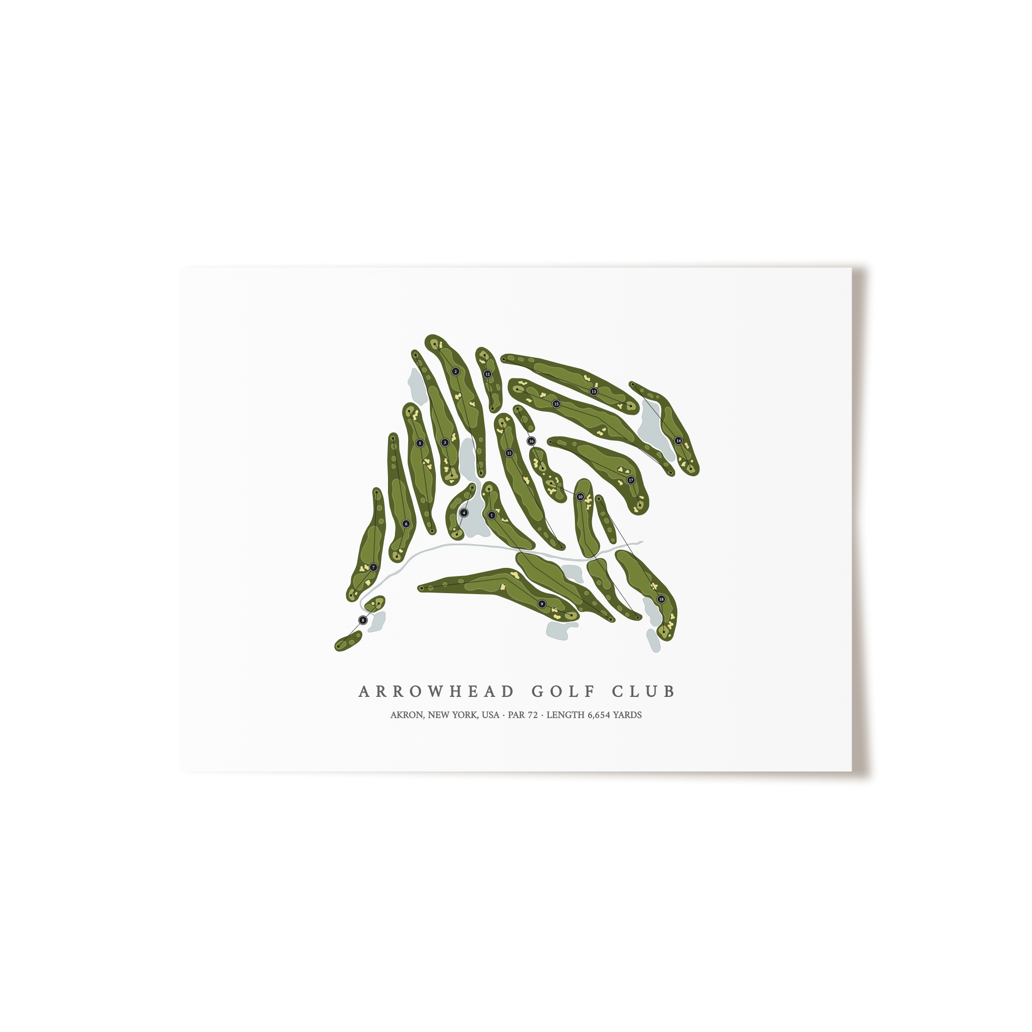 Arrowhead Golf Club | Golf Course Map | Unframed