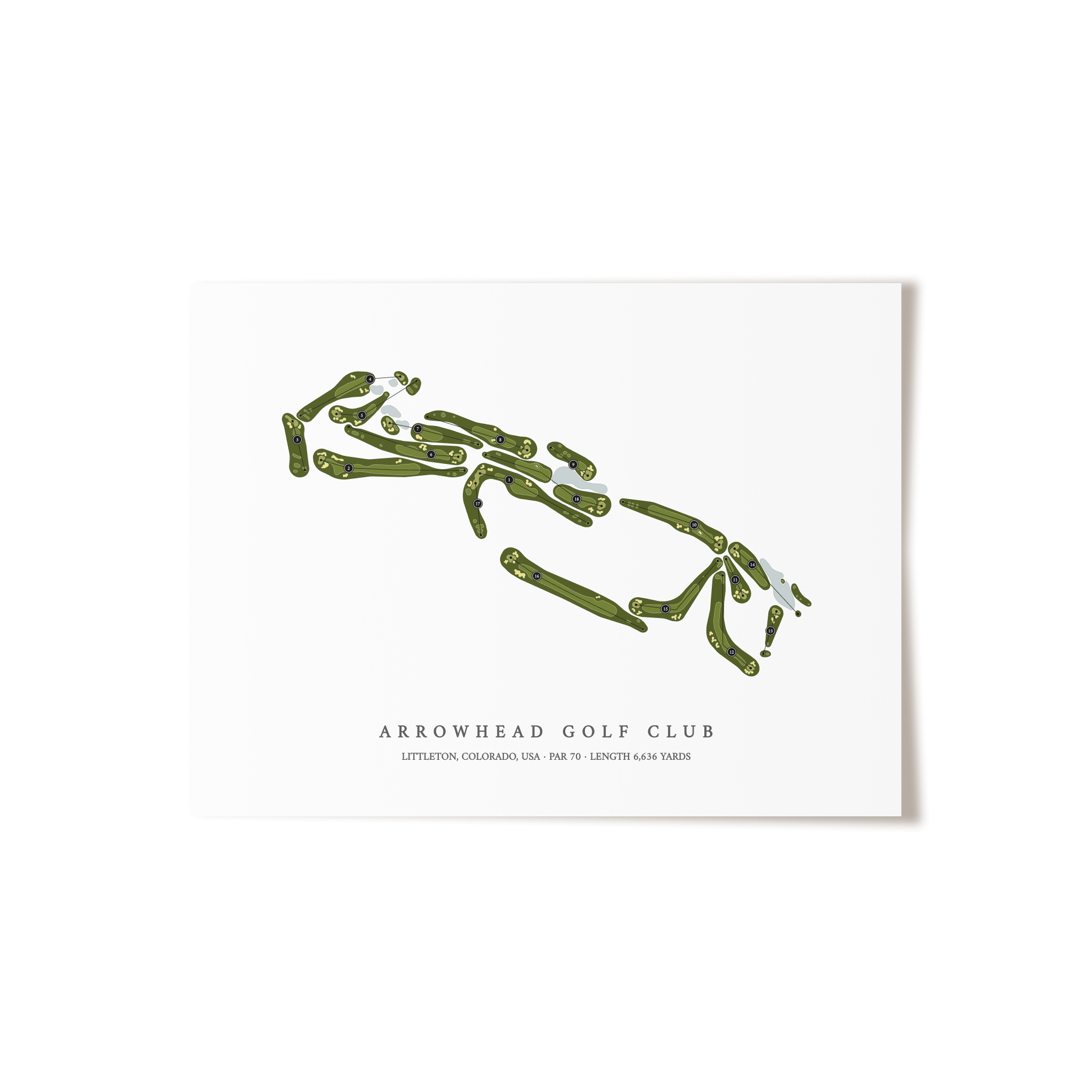 Arrowhead Golf Club | Golf Course Map | Unframed
