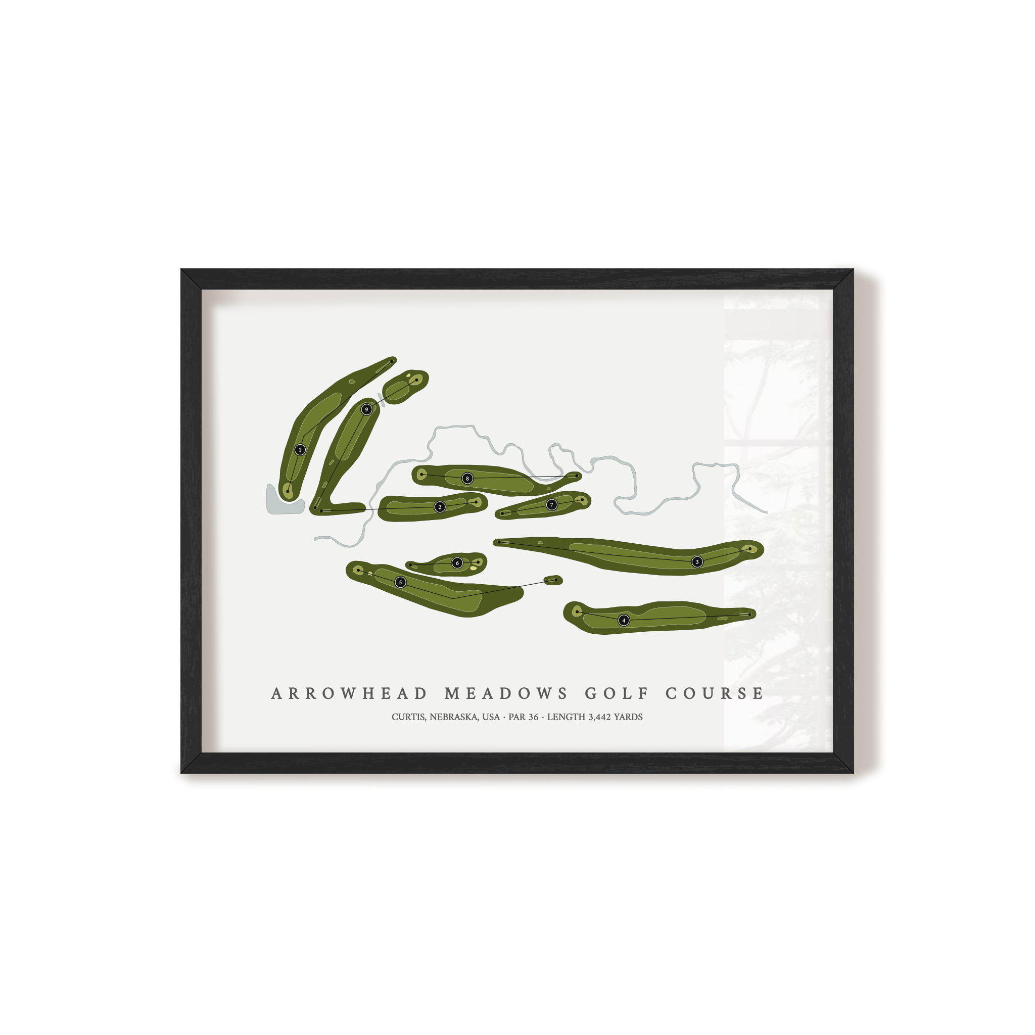 Arrowhead Meadows Golf Course | Golf Course Map | Black Frame