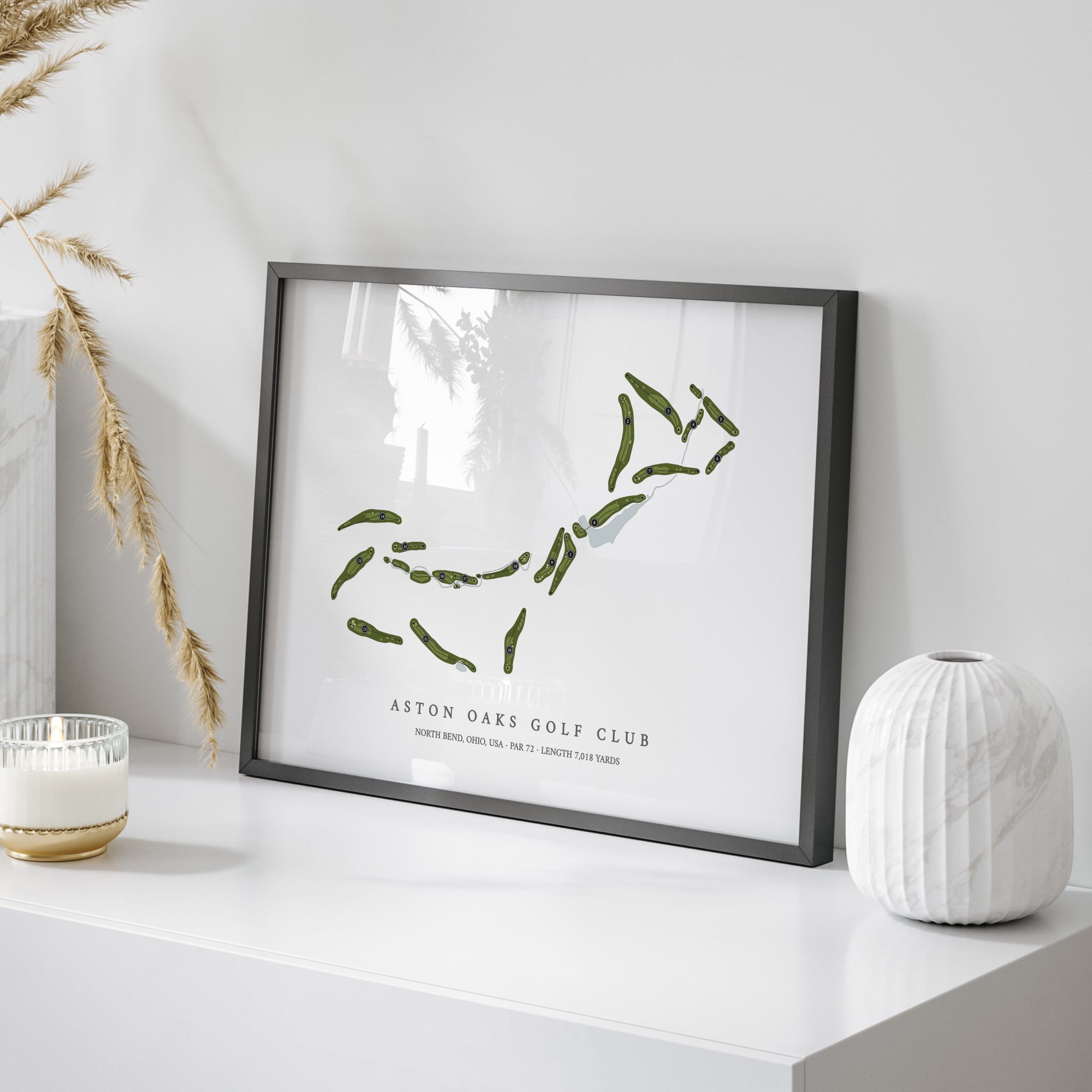 Aston Oaks Golf Club | Golf Course Print | On Table