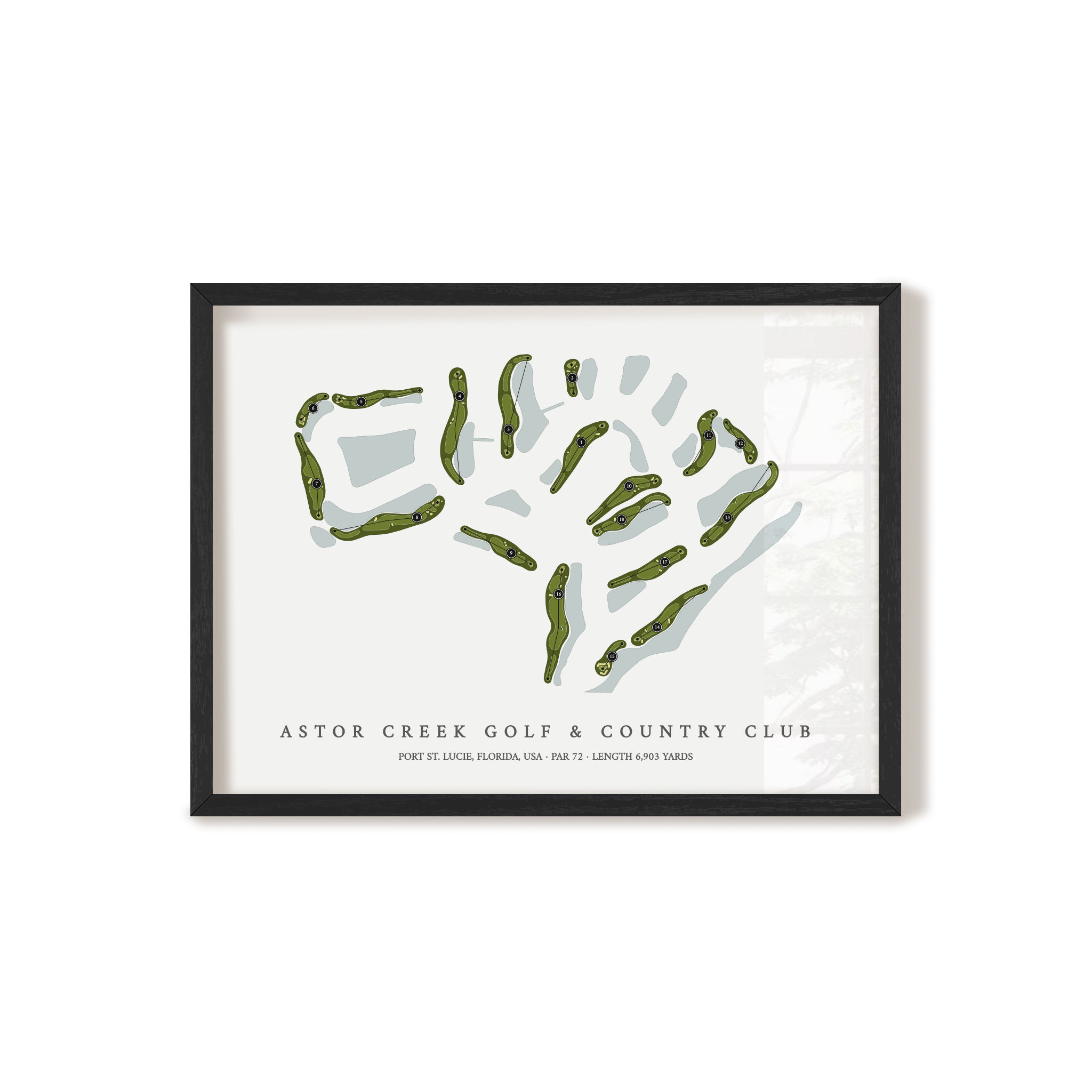 Astor Creek Golf & Country Club | Golf Course Map | Black Frame