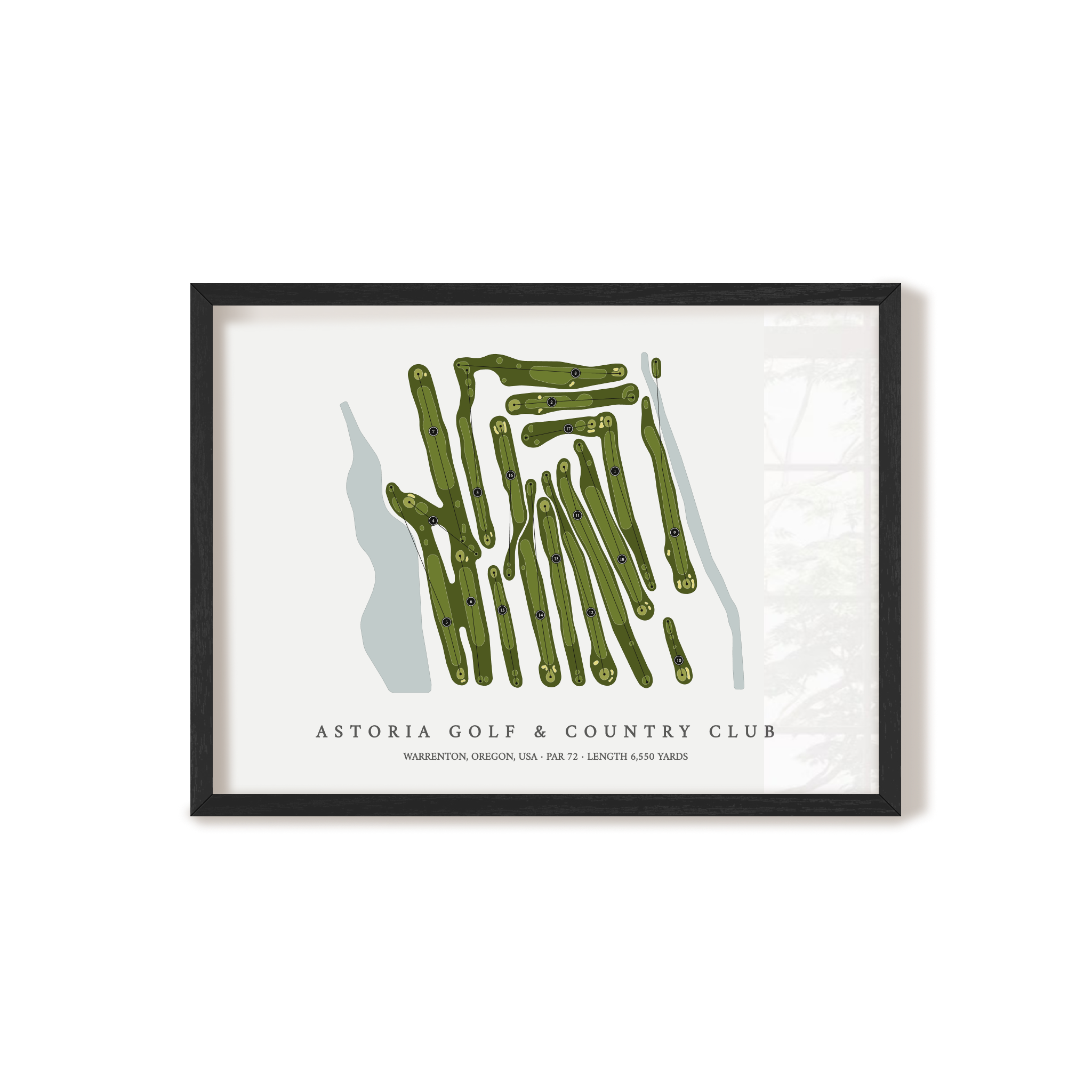 Astoria Golf & Country Club | Golf Course Map | Black Frame
