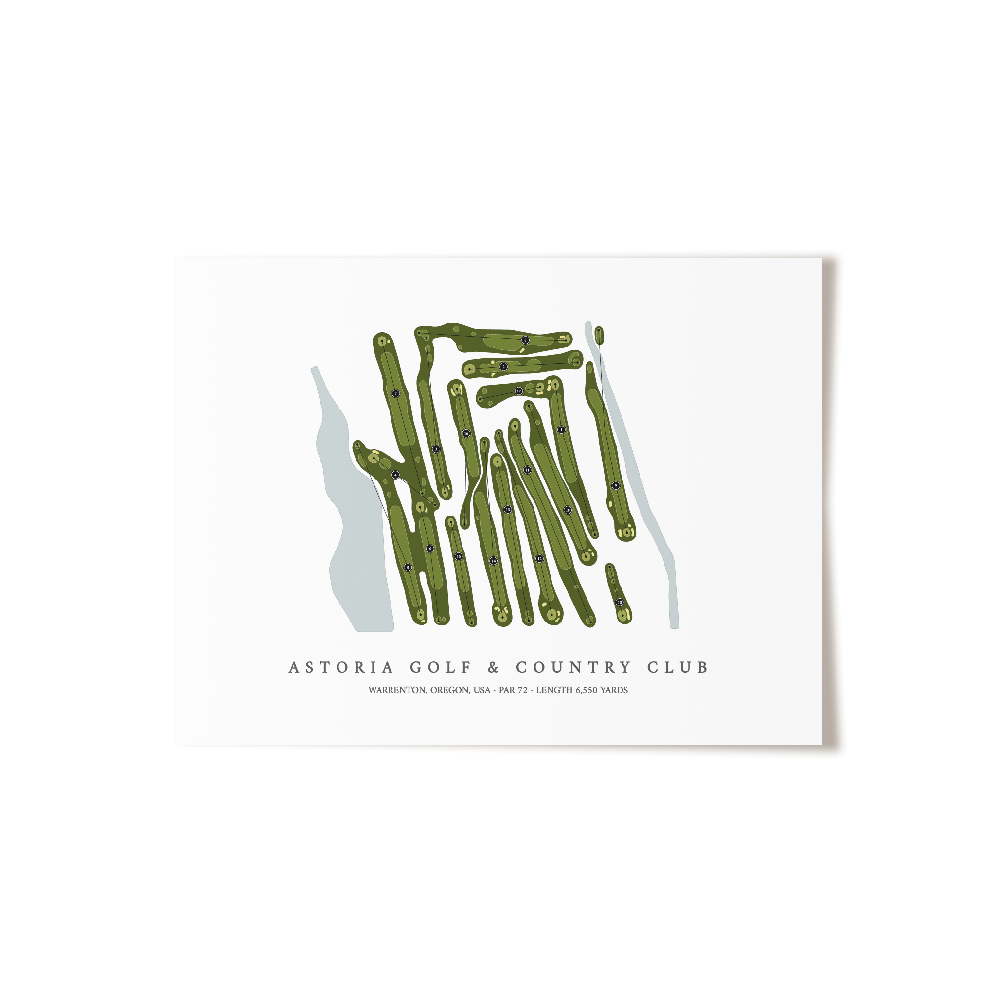 Astoria Golf & Country Club | Golf Course Map | Unframed