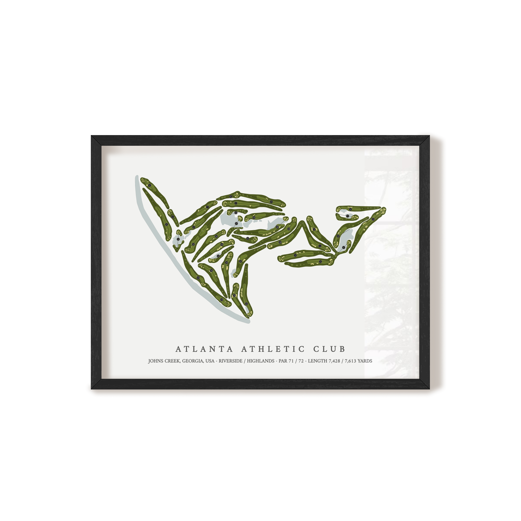 Atlanta Athletic Club | Golf Course Map | Black Frame