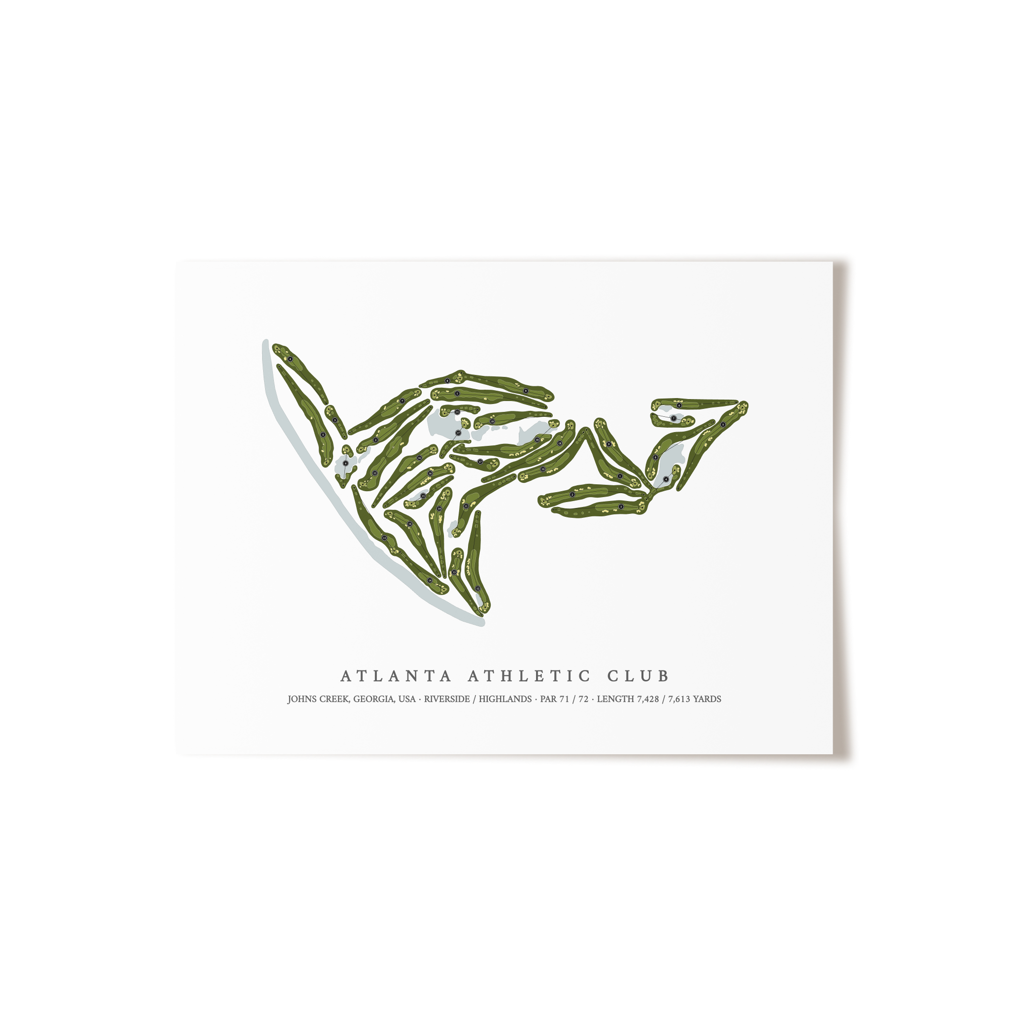 Atlanta Athletic Club | Golf Course Map | Unframed