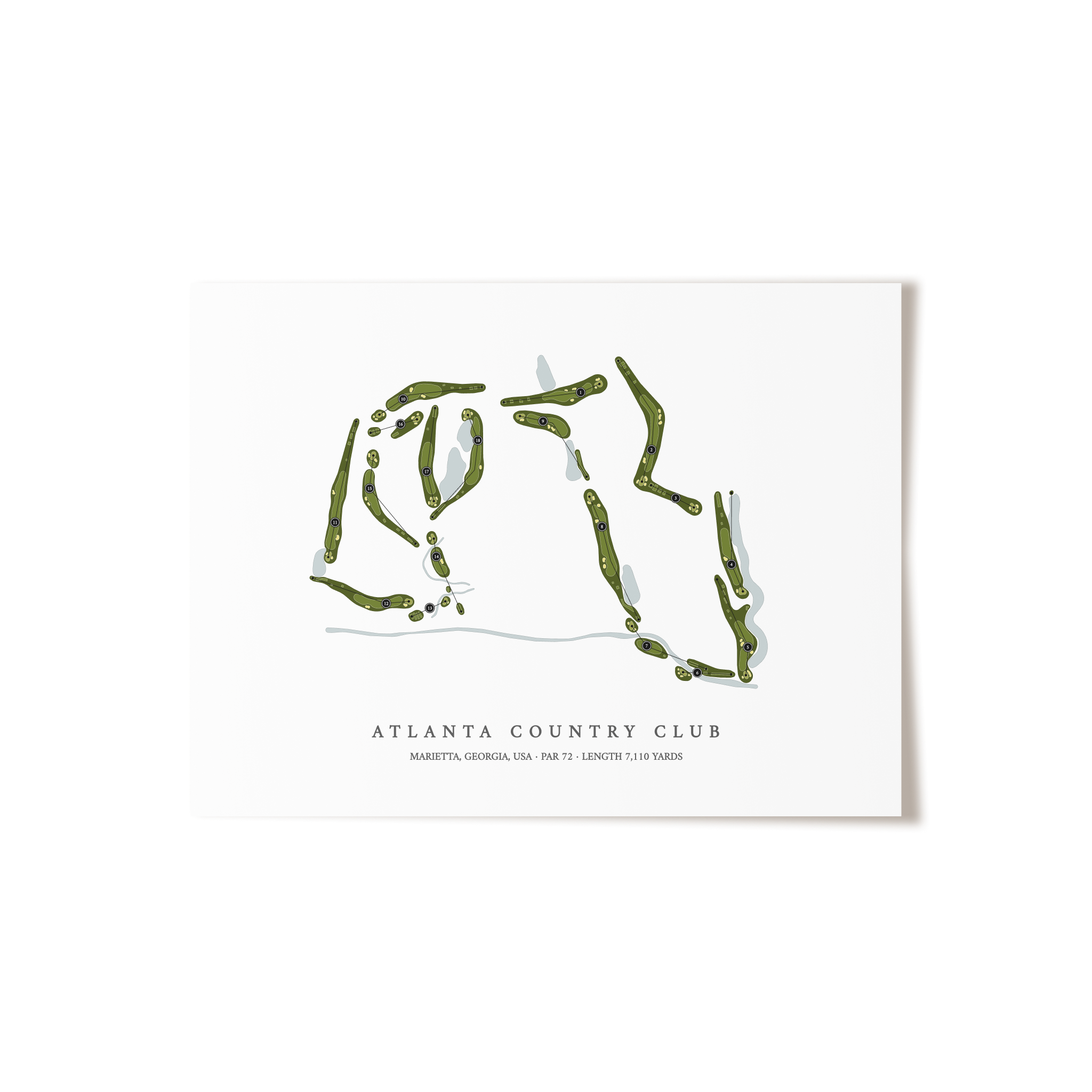 Atlanta Country Club | Golf Course Print | Unframed