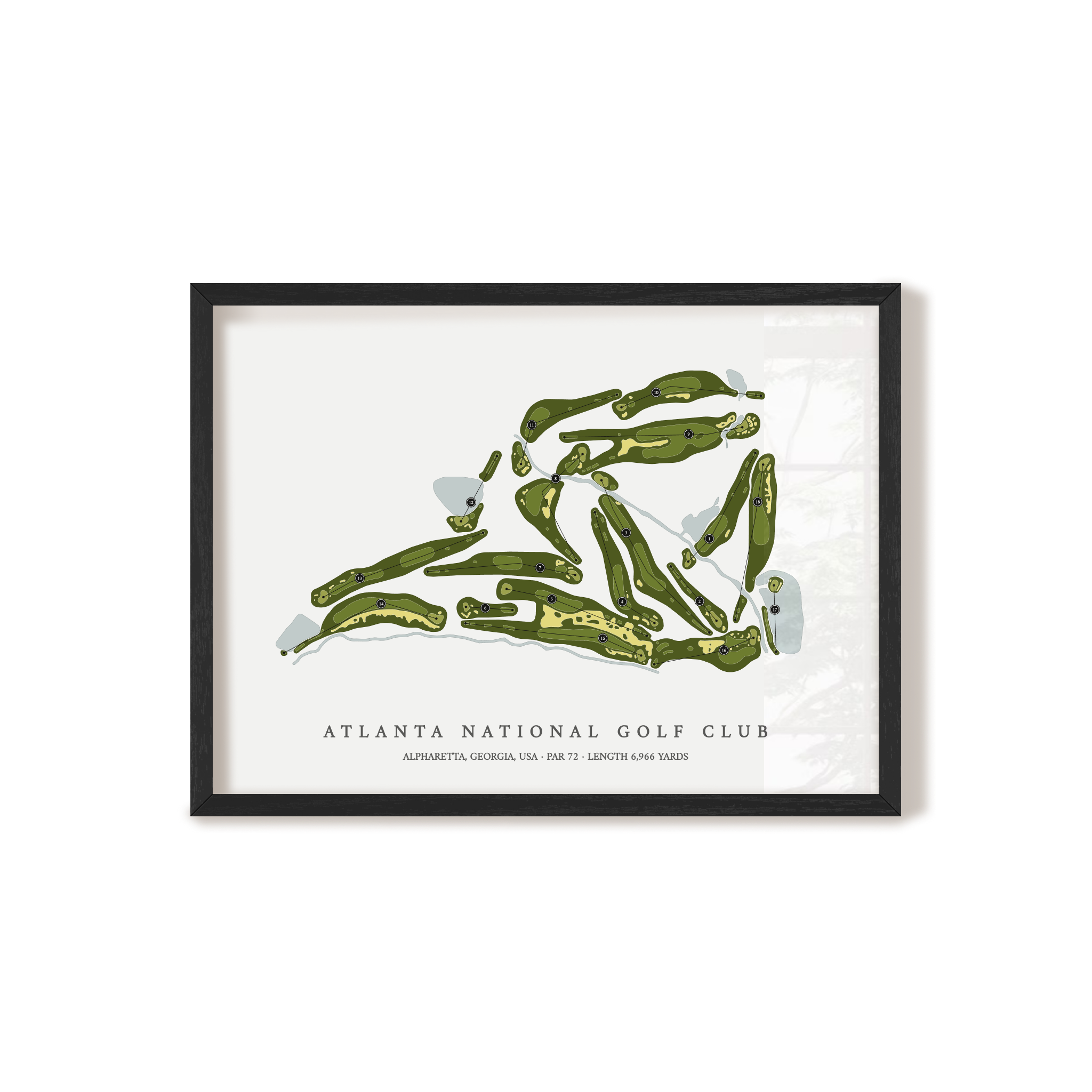 Atlanta National Golf Club | Golf Course Map | Black Frame