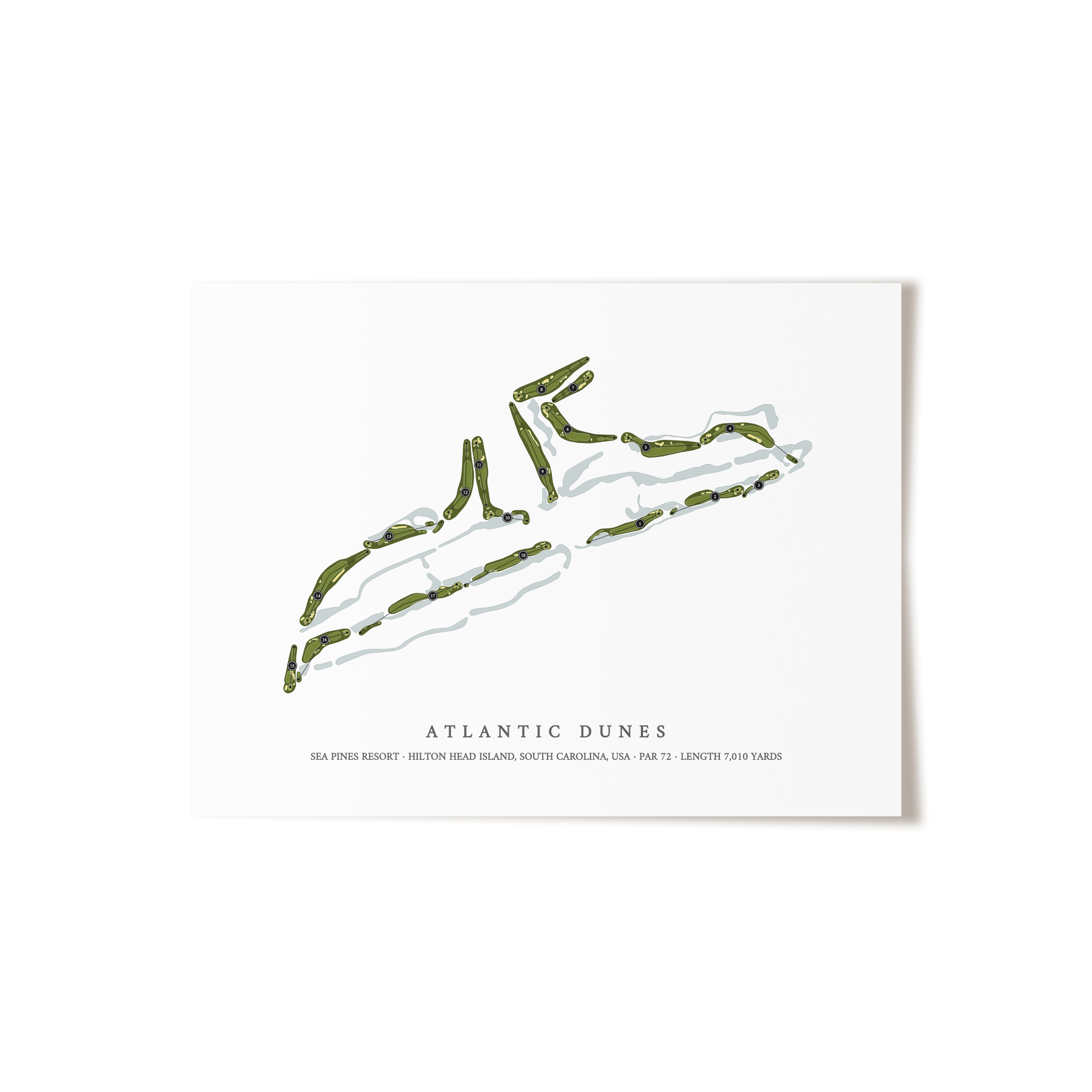 Atlantic Dunes at Sea Pines Resort | Golf Course Map | Unframed