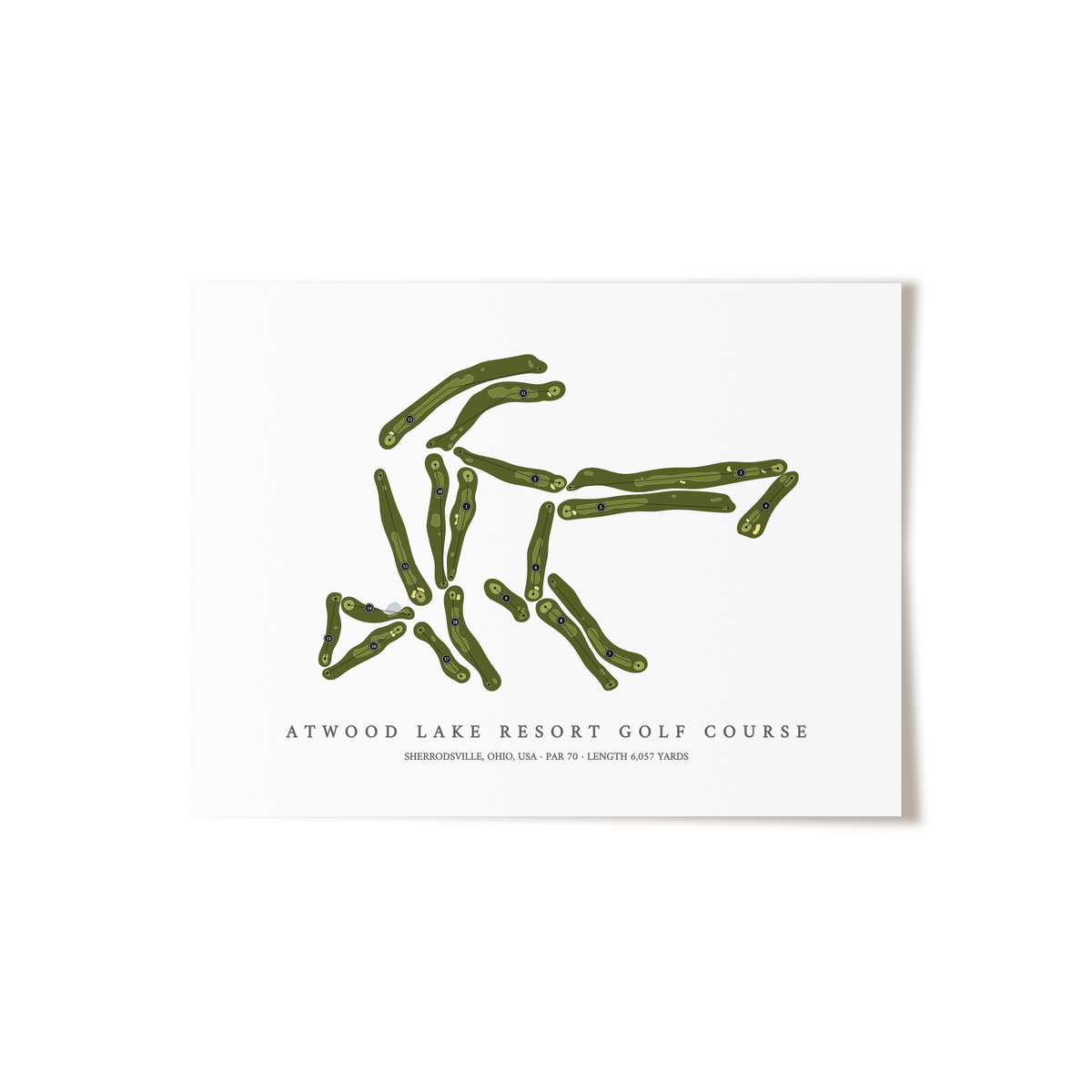 Atwood Lake Resort Golf Course | Golf Course Map | Unframed
