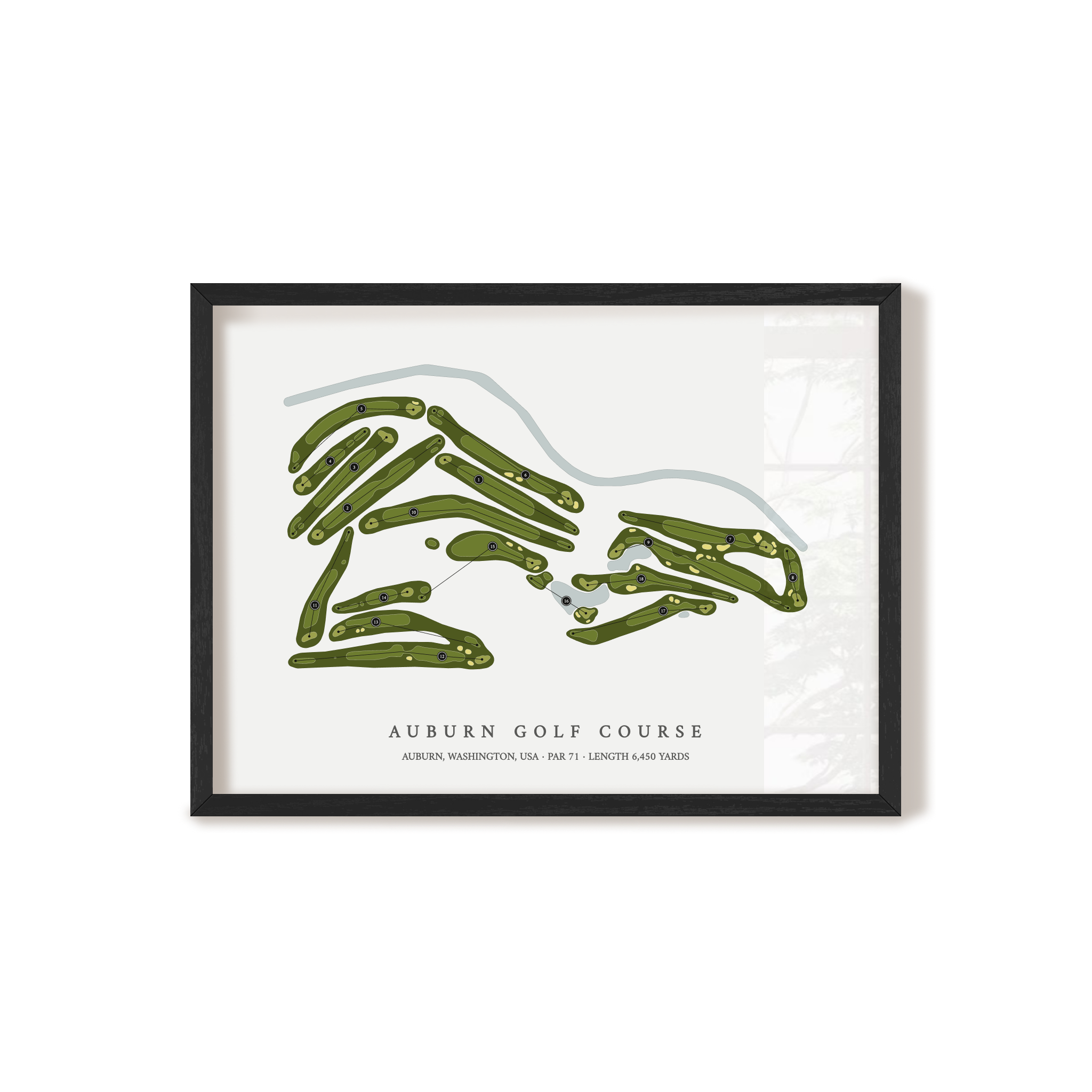 Auburn Golf Course | Golf Course Map | Black Frame